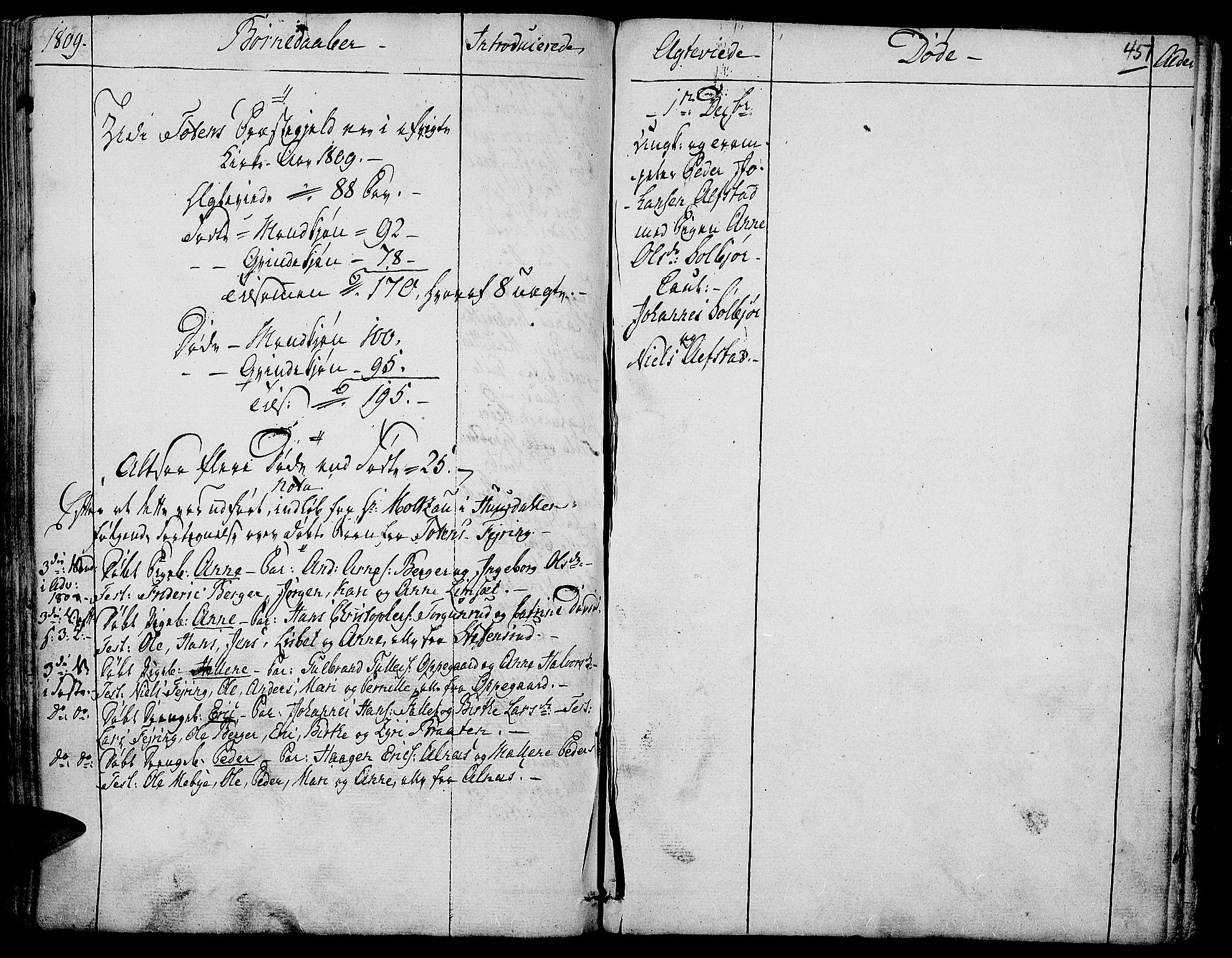 Toten prestekontor, SAH/PREST-102/H/Ha/Haa/L0007: Parish register (official) no. 7, 1794-1809, p. 451