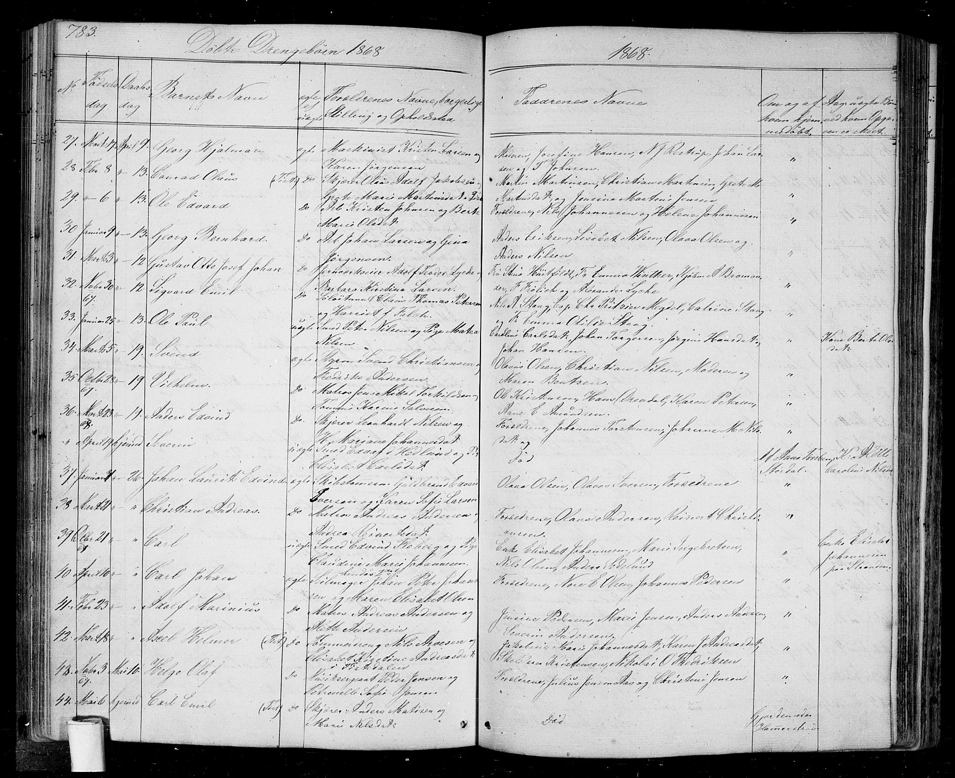 Halden prestekontor Kirkebøker, AV/SAO-A-10909/G/Ga/L0005b: Parish register (copy) no. 5B, 1864-1868, p. 783