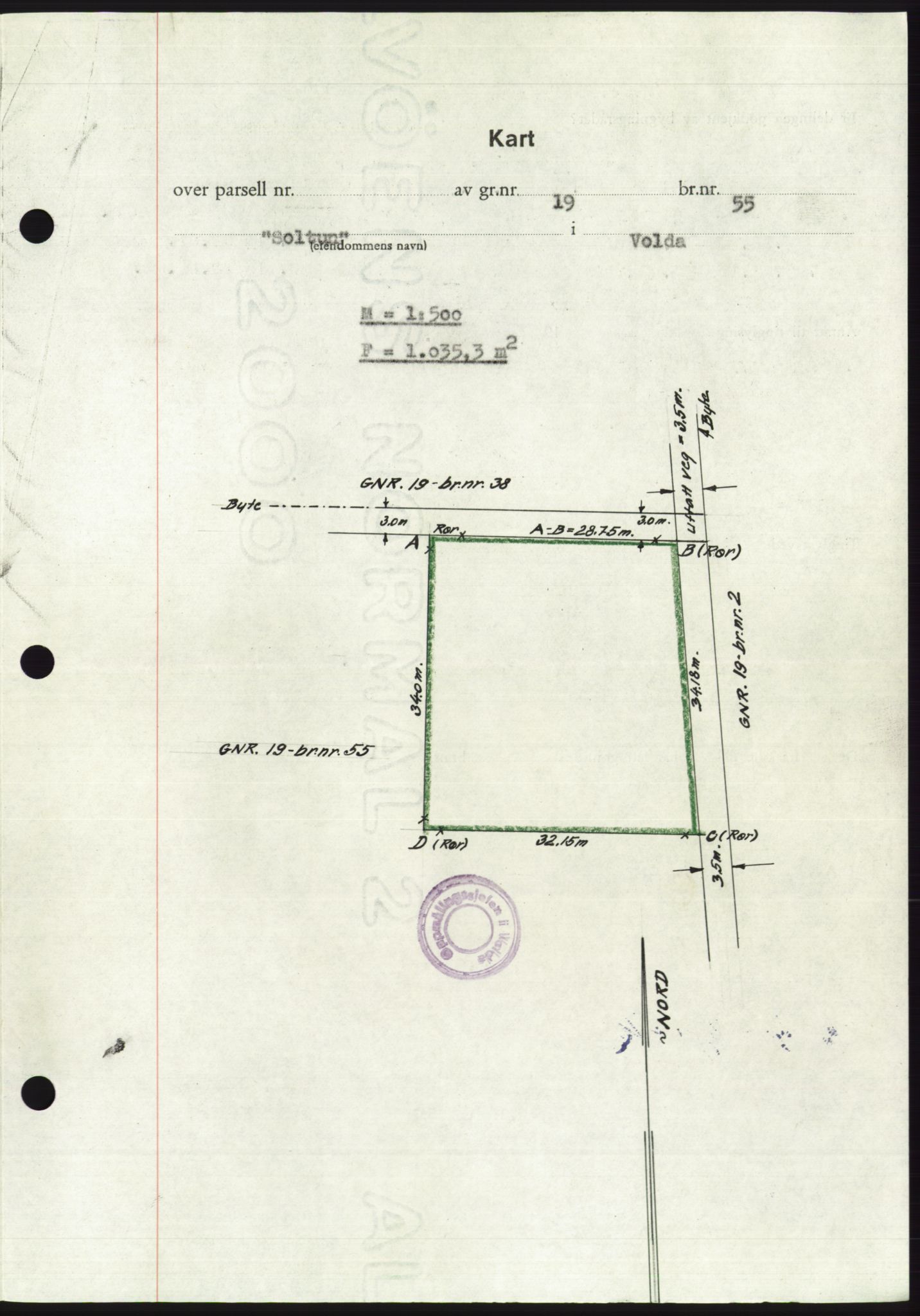 Søre Sunnmøre sorenskriveri, AV/SAT-A-4122/1/2/2C/L0104: Mortgage book no. 30A, 1956-1956, Diary no: : 2186/1956