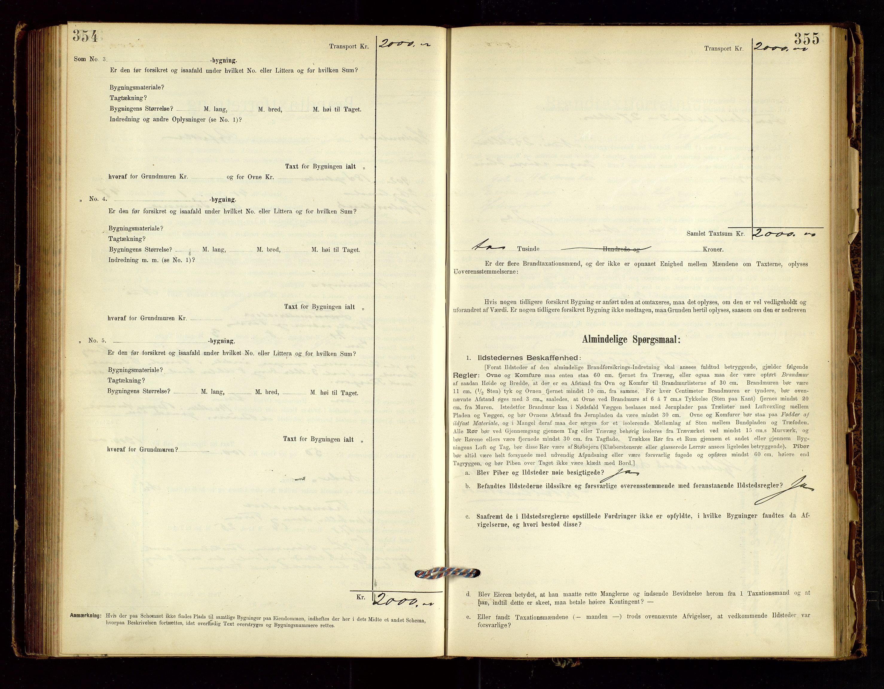 Hjelmeland lensmannskontor, AV/SAST-A-100439/Gob/L0001: "Brandtaxationsprotokol", 1895-1932, p. 354-355