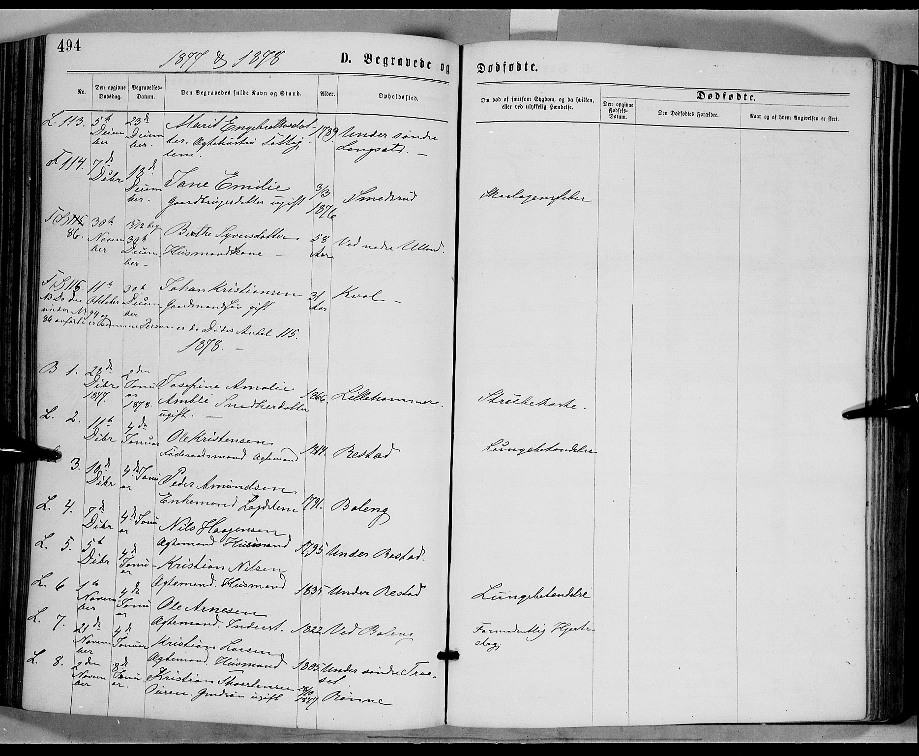 Fåberg prestekontor, SAH/PREST-086/H/Ha/Haa/L0007: Parish register (official) no. 7, 1868-1878, p. 494