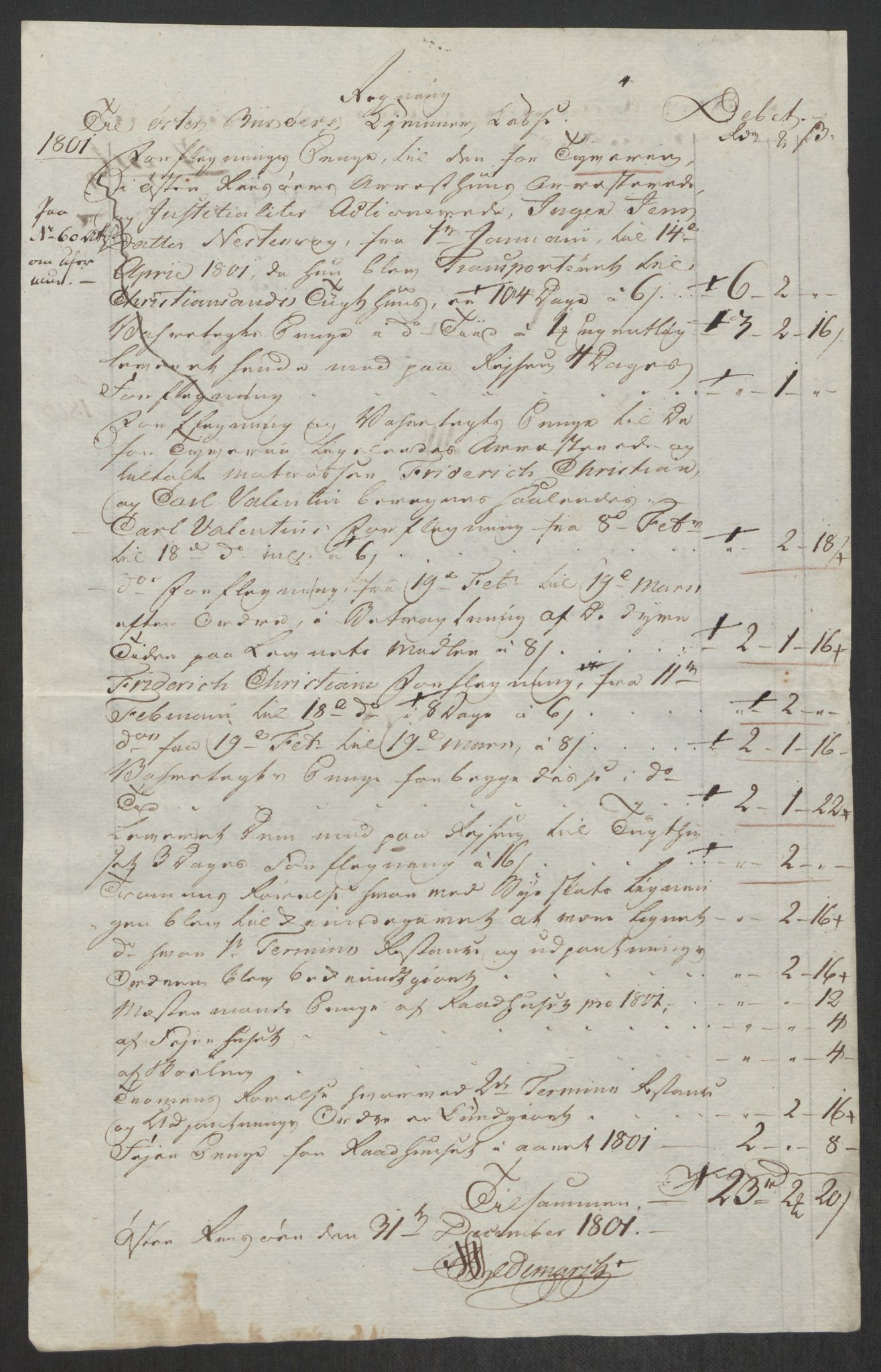 Danske Kanselli 1800-1814, AV/RA-EA-3024/K/Kk/Kka/Kkac/L0236: Kjøpstadregnskap Øster Risør, 1801-1804, p. 327