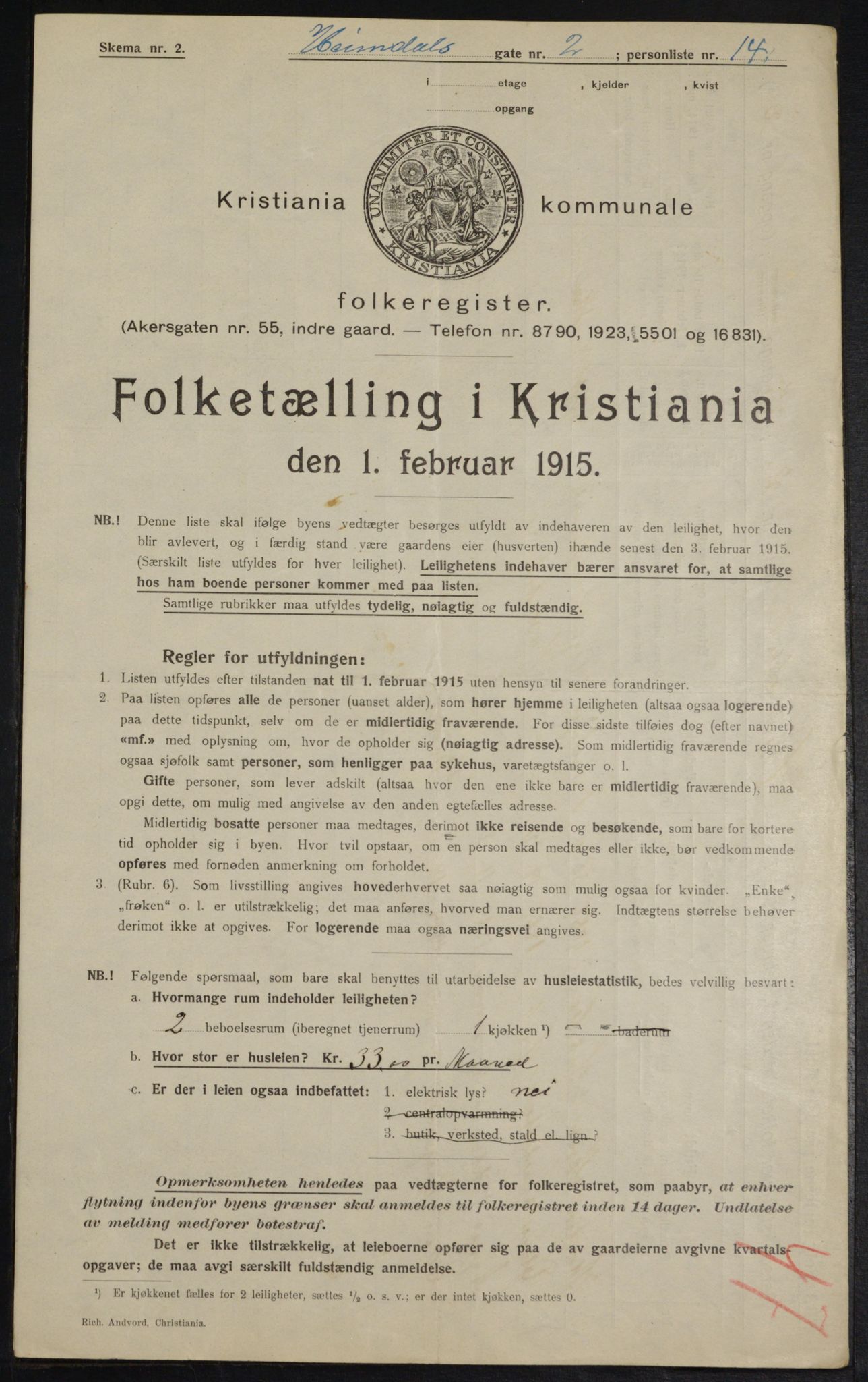 OBA, Municipal Census 1915 for Kristiania, 1915, p. 36234