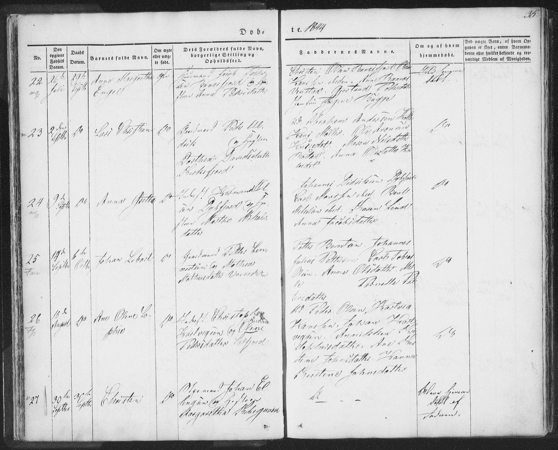 Ministerialprotokoller, klokkerbøker og fødselsregistre - Nordland, AV/SAT-A-1459/885/L1202: Parish register (official) no. 885A03, 1838-1859, p. 35