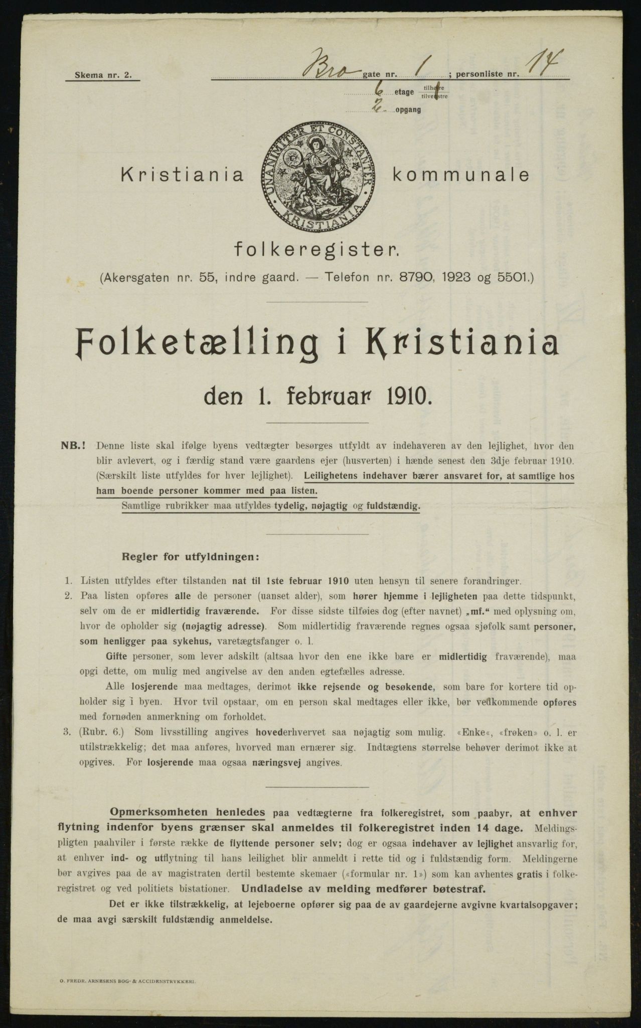 OBA, Municipal Census 1910 for Kristiania, 1910, p. 9304