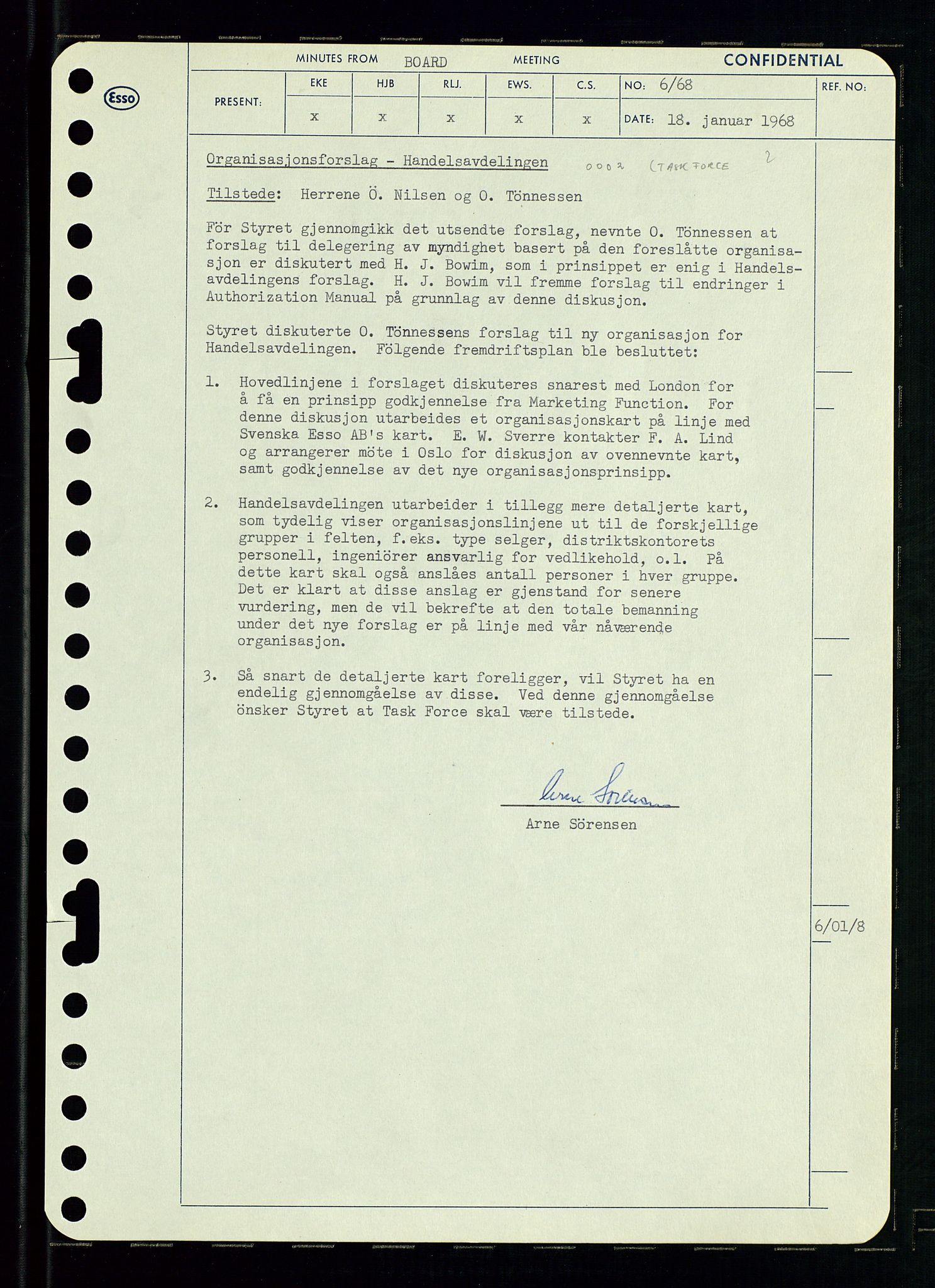 Pa 0982 - Esso Norge A/S, AV/SAST-A-100448/A/Aa/L0002/0004: Den administrerende direksjon Board minutes (styrereferater) / Den administrerende direksjon Board minutes (styrereferater), 1968, p. 10