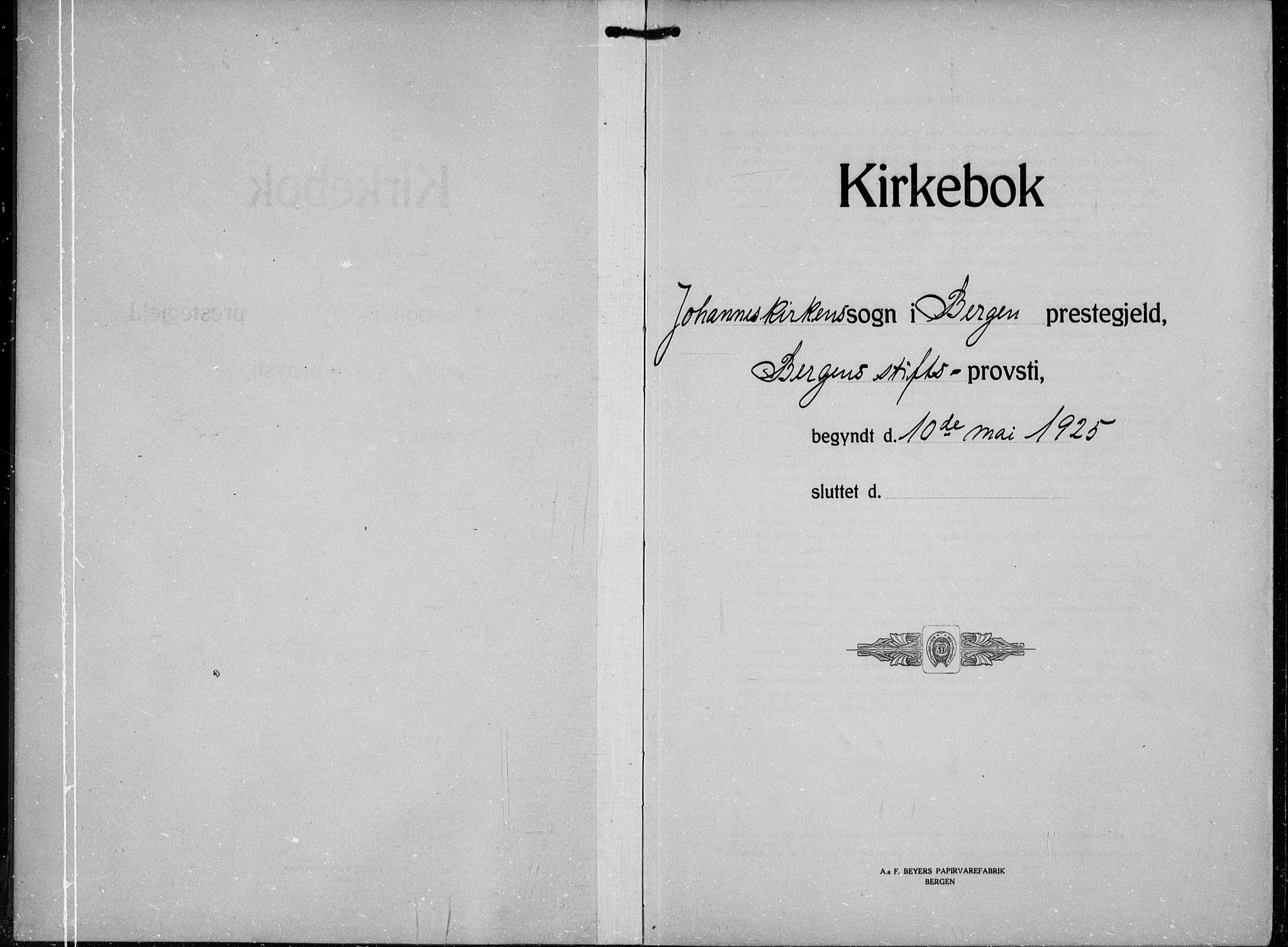 Johanneskirken sokneprestembete, AV/SAB-A-76001/H/Hab: Parish register (copy) no. B  3, 1925-1935