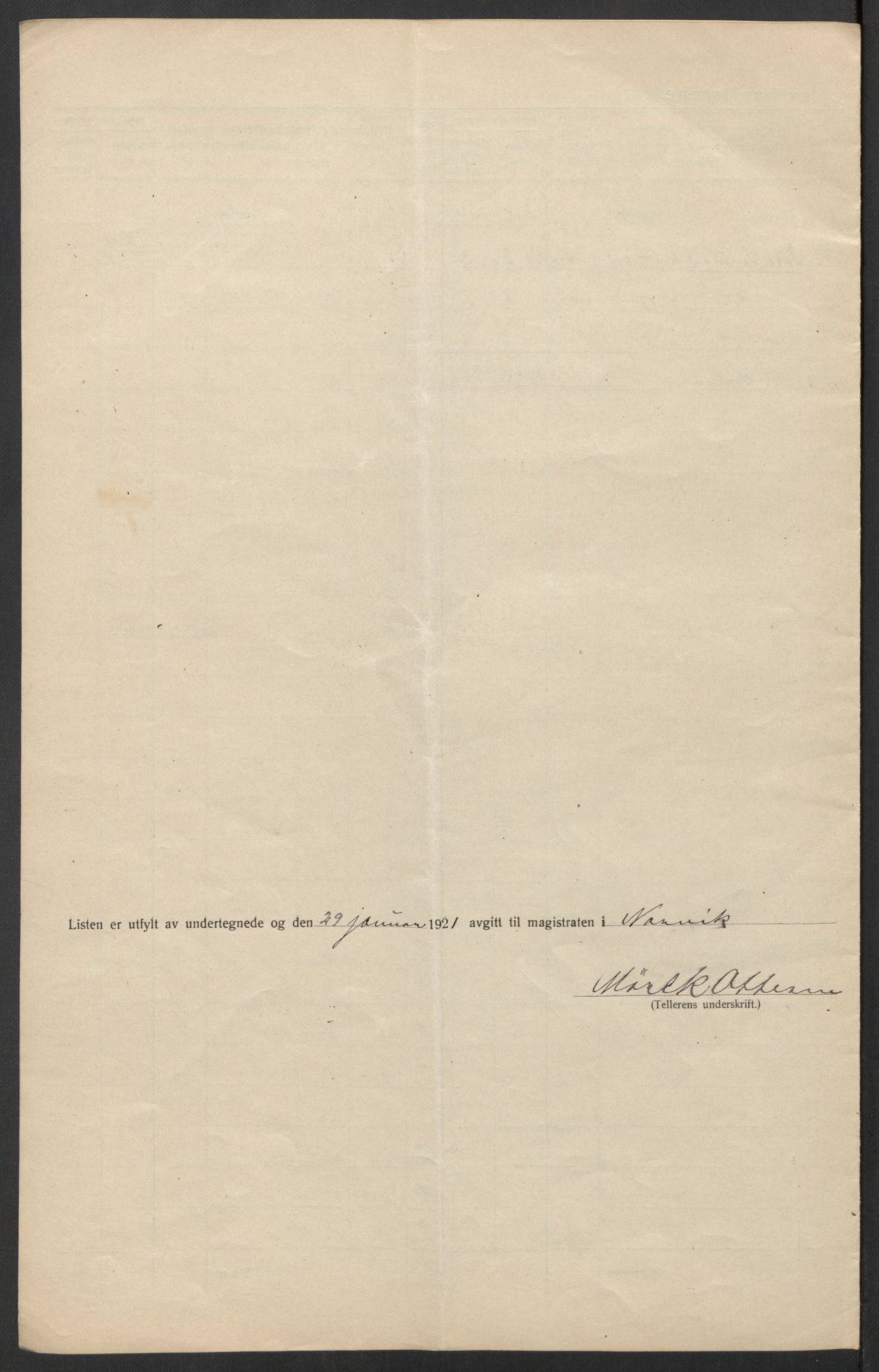 SAT, 1920 census for Narvik, 1920, p. 11