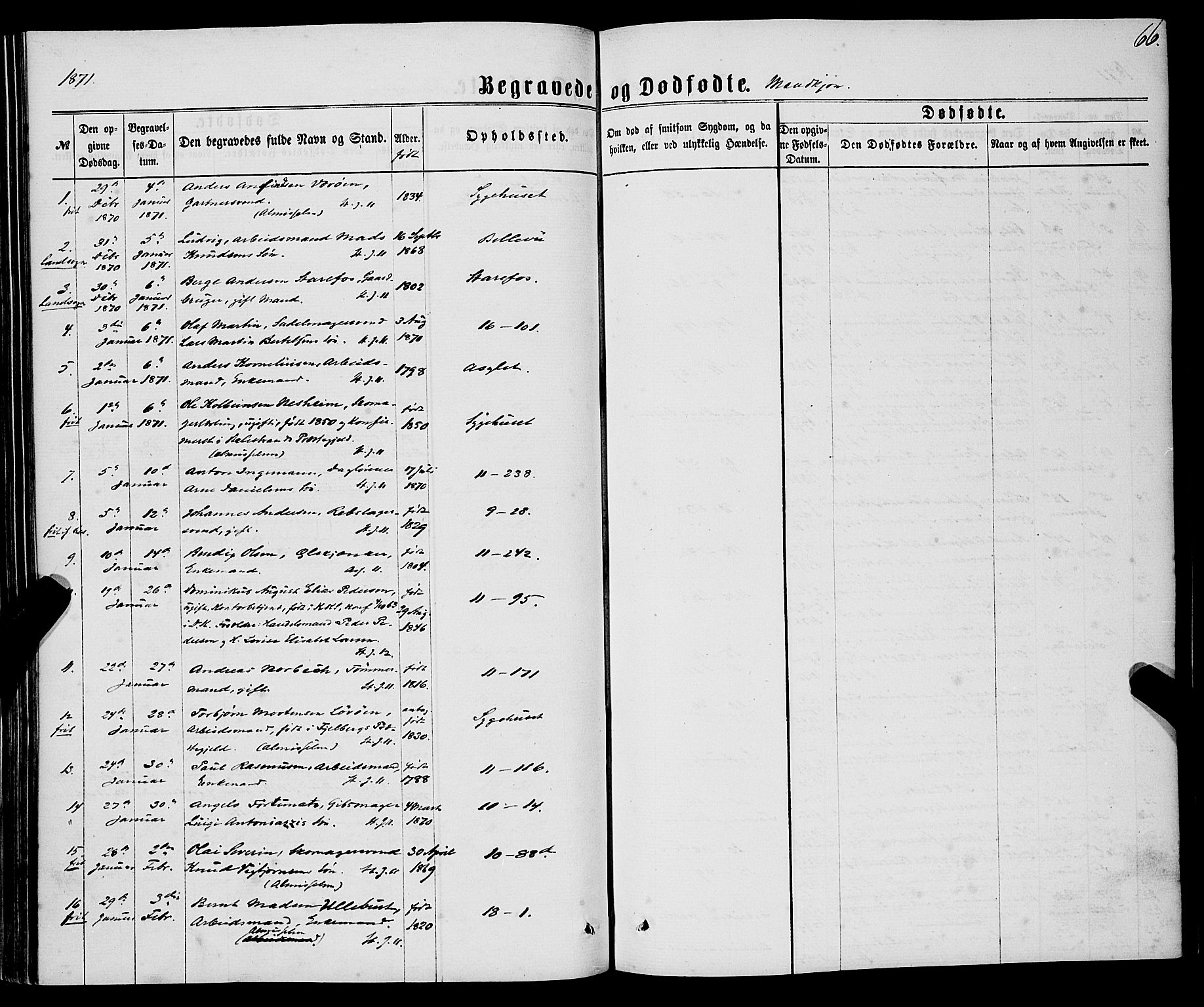 Domkirken sokneprestembete, SAB/A-74801/H/Haa/L0042: Parish register (official) no. E 3, 1863-1876, p. 66