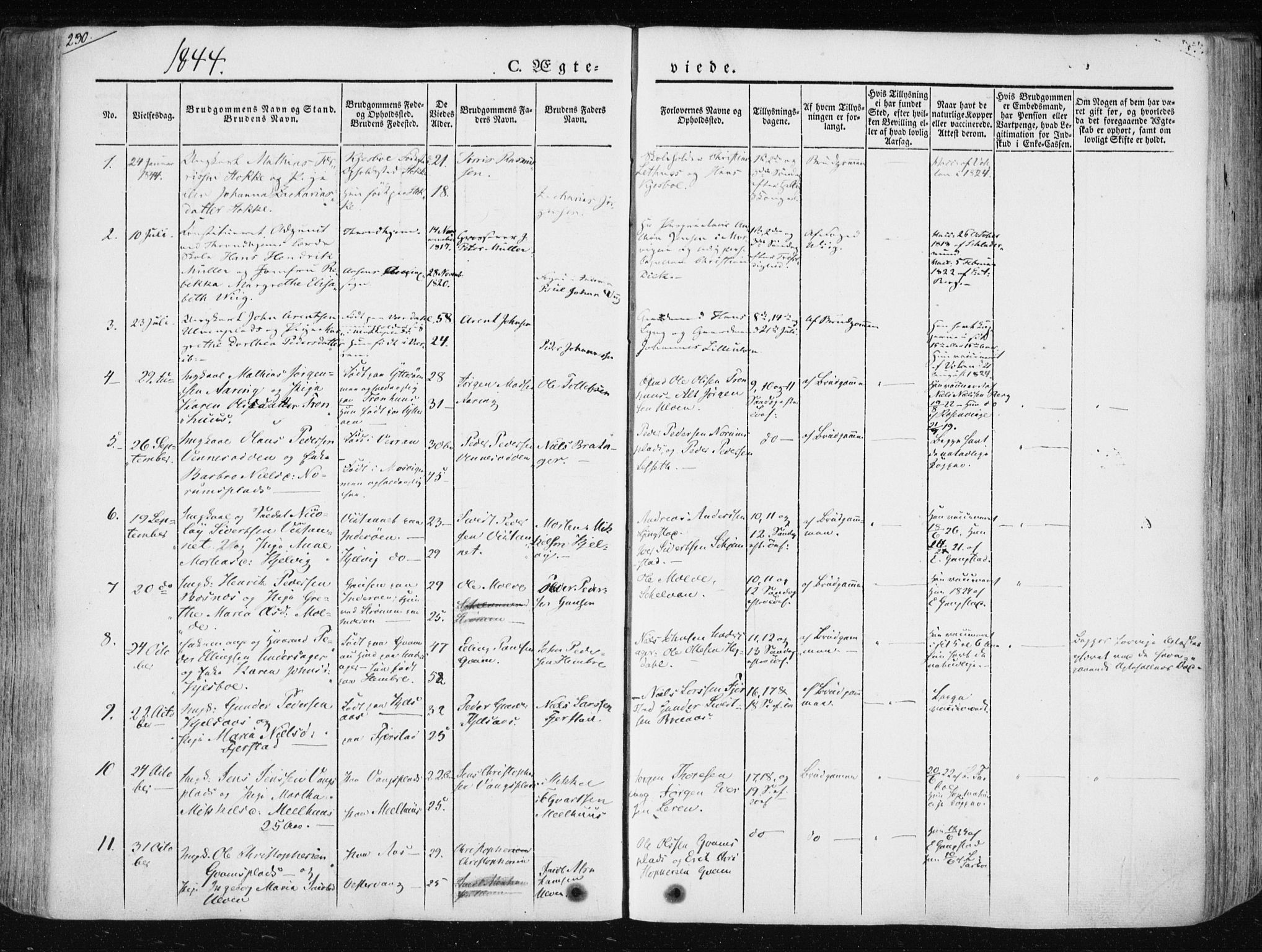 Ministerialprotokoller, klokkerbøker og fødselsregistre - Nord-Trøndelag, SAT/A-1458/730/L0280: Parish register (official) no. 730A07 /1, 1840-1854, p. 230