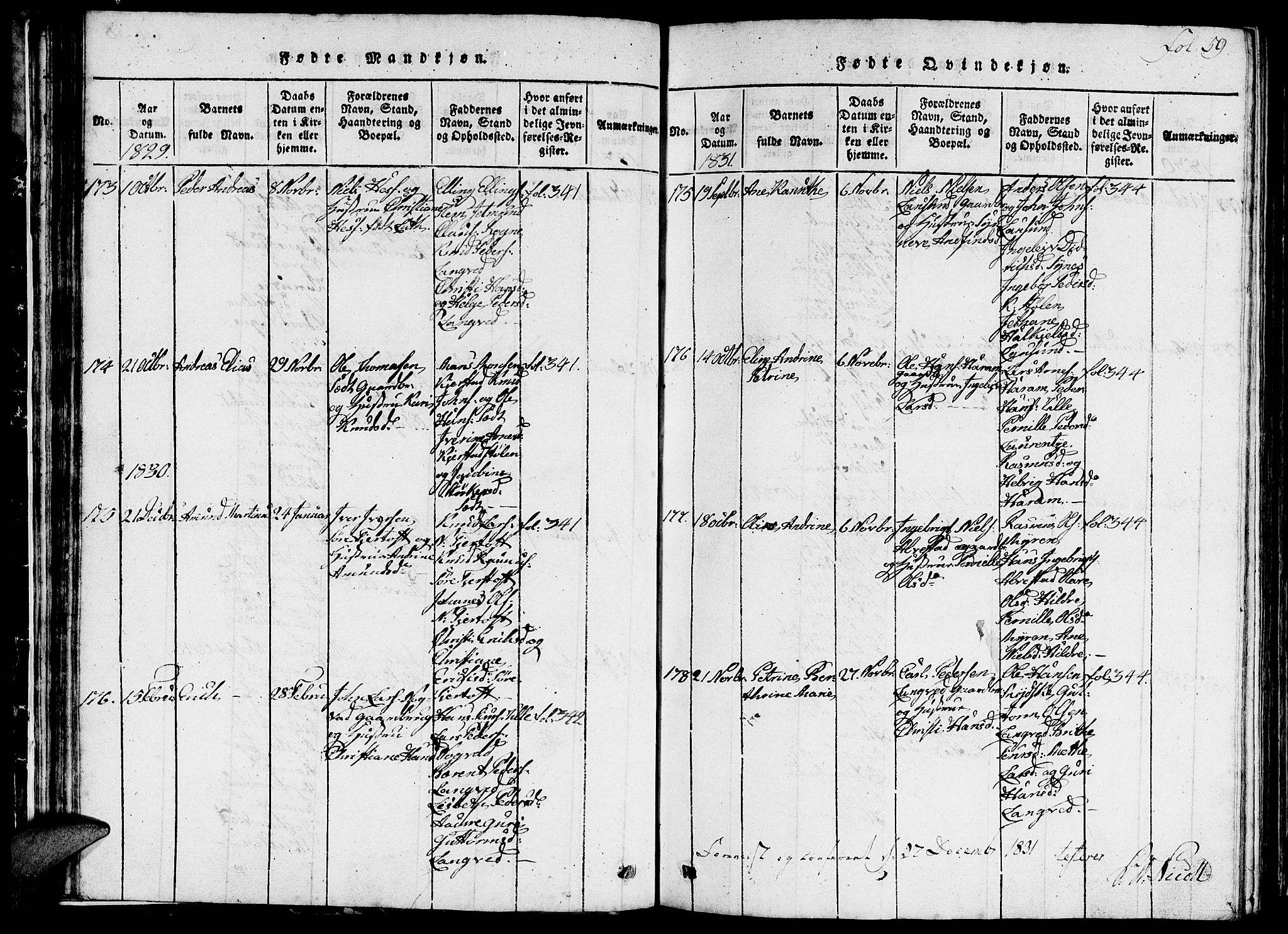 Ministerialprotokoller, klokkerbøker og fødselsregistre - Møre og Romsdal, AV/SAT-A-1454/536/L0506: Parish register (copy) no. 536C01, 1818-1859, p. 59