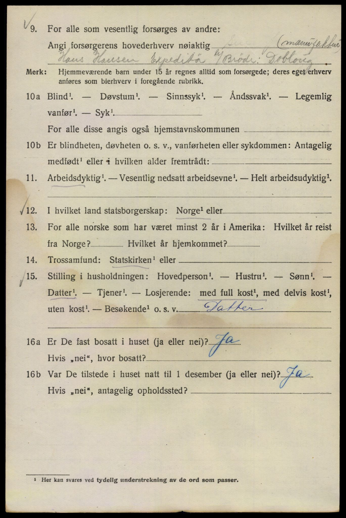 SAO, 1920 census for Kristiania, 1920, p. 140592