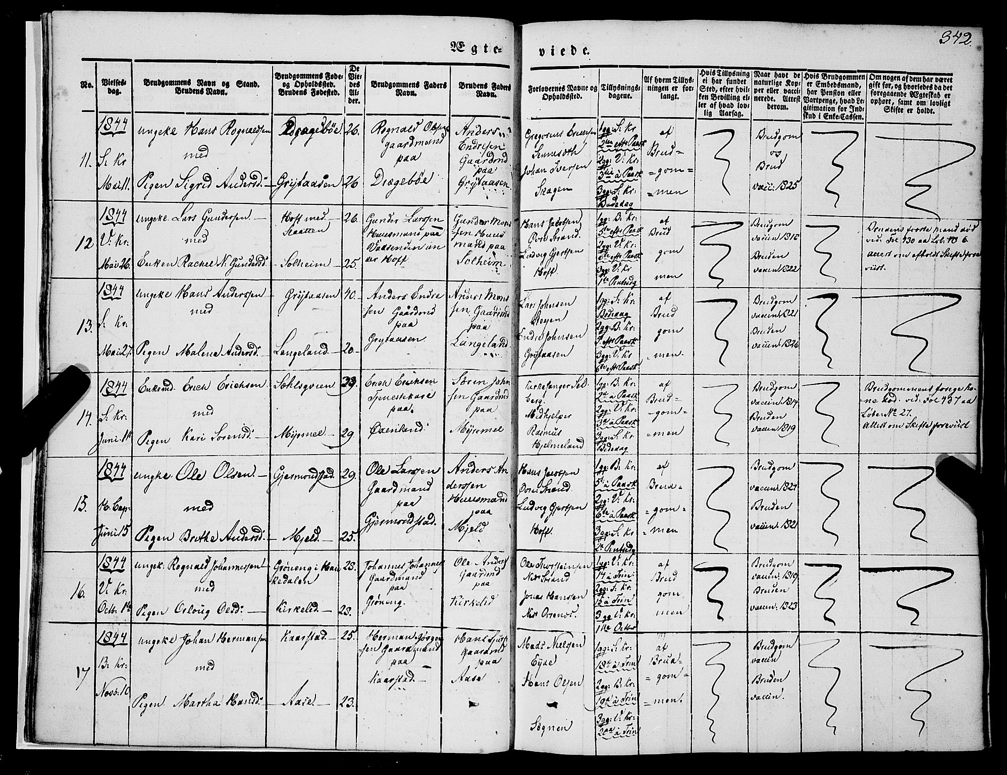 Gaular sokneprestembete, SAB/A-80001/H/Haa: Parish register (official) no. A 4II, 1841-1859, p. 342