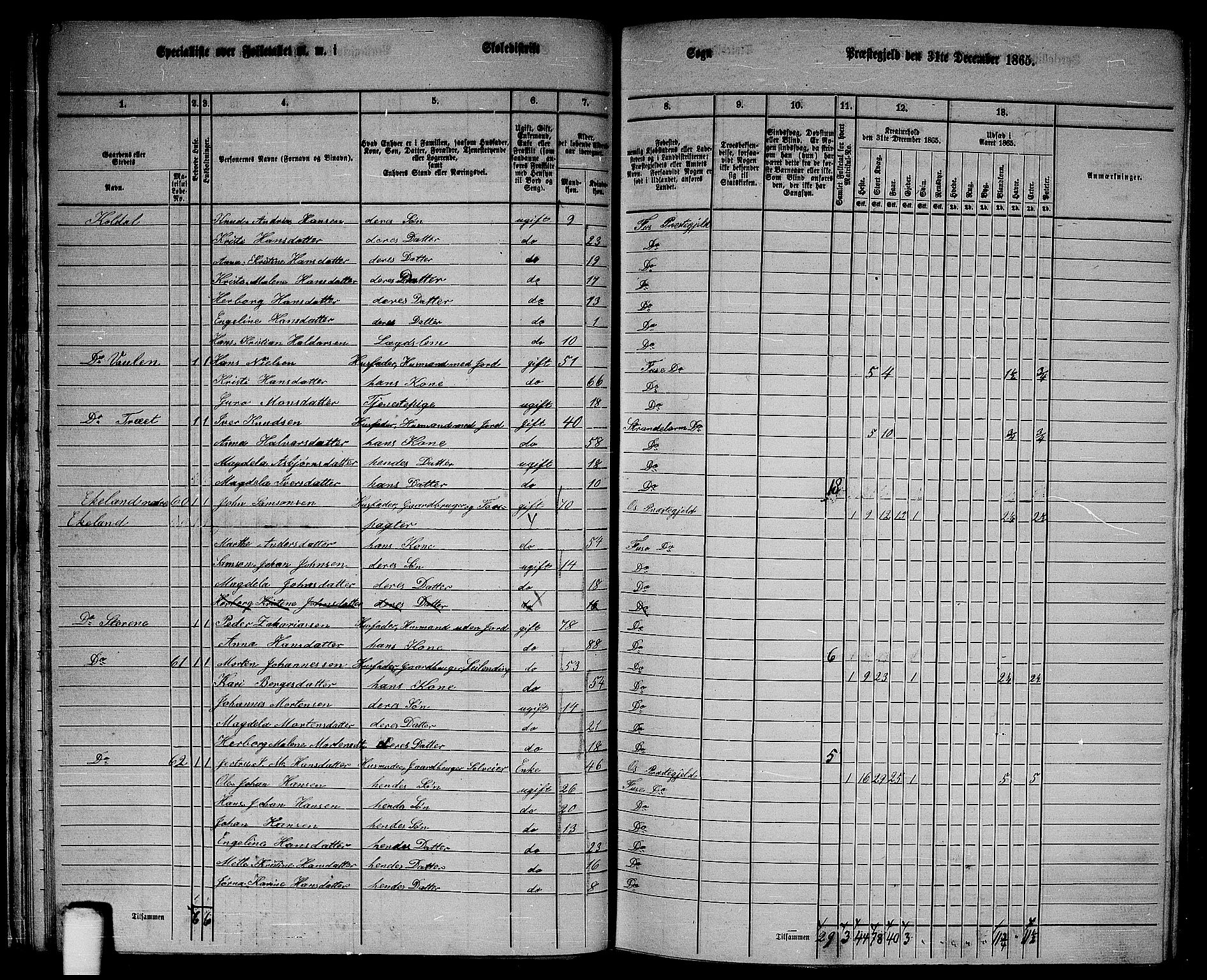 RA, 1865 census for Fusa, 1865, p. 31