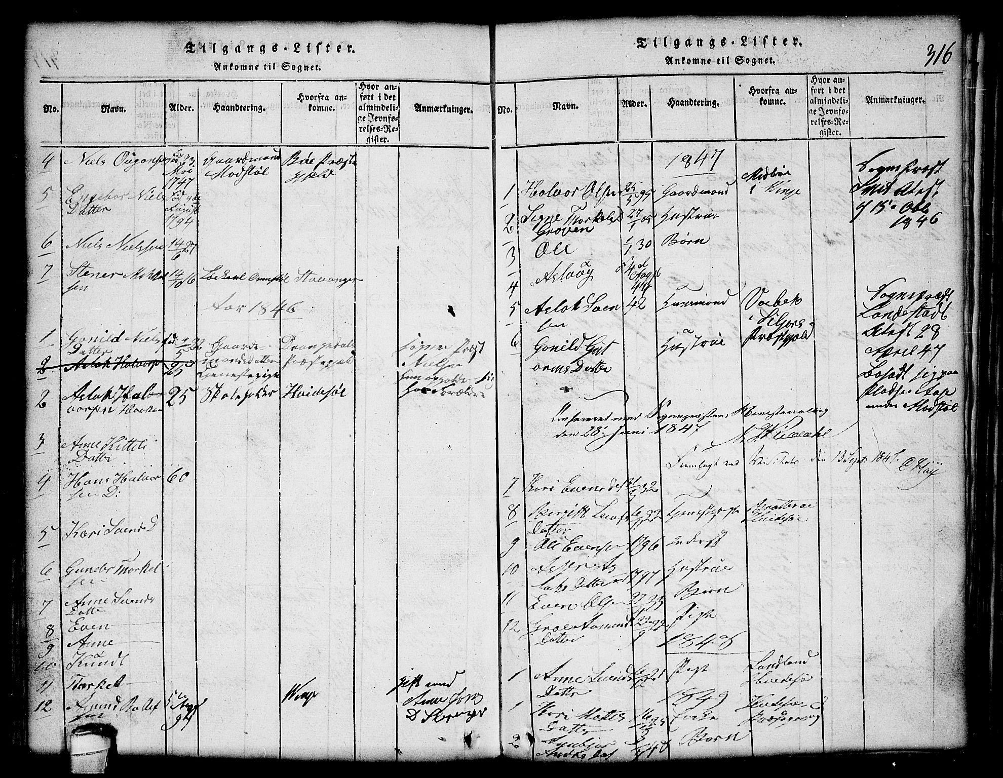 Lårdal kirkebøker, SAKO/A-284/G/Gc/L0001: Parish register (copy) no. III 1, 1815-1854, p. 316