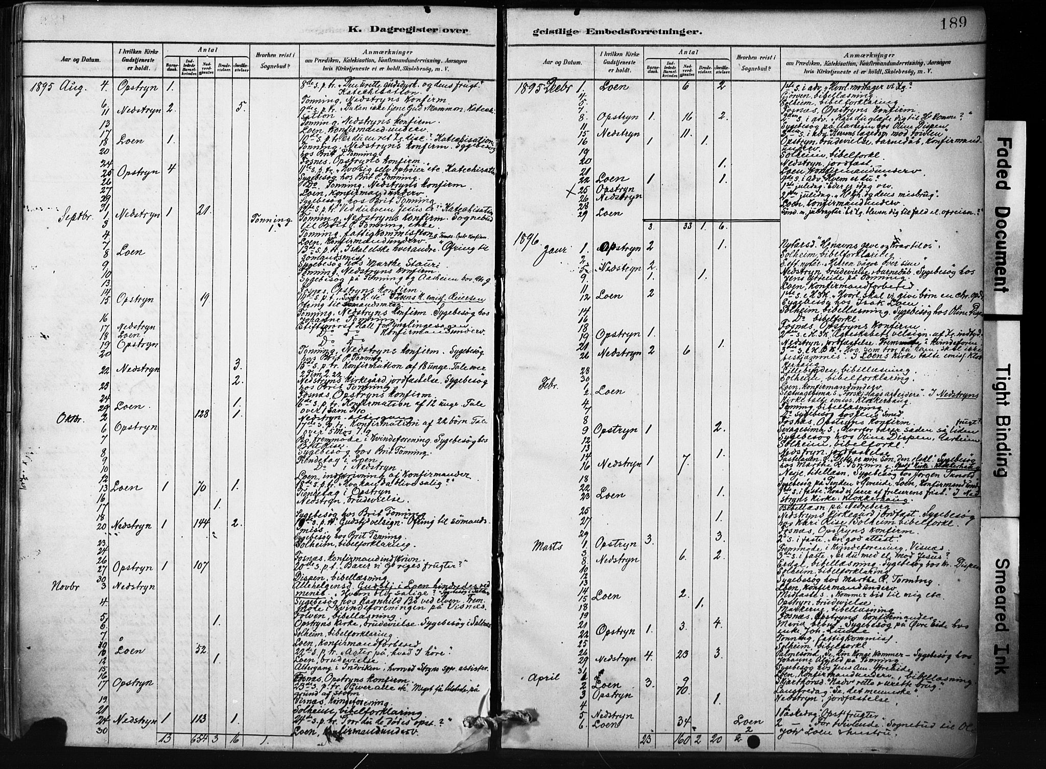 Stryn Sokneprestembete, AV/SAB-A-82501: Parish register (official) no. D 1, 1878-1907, p. 189