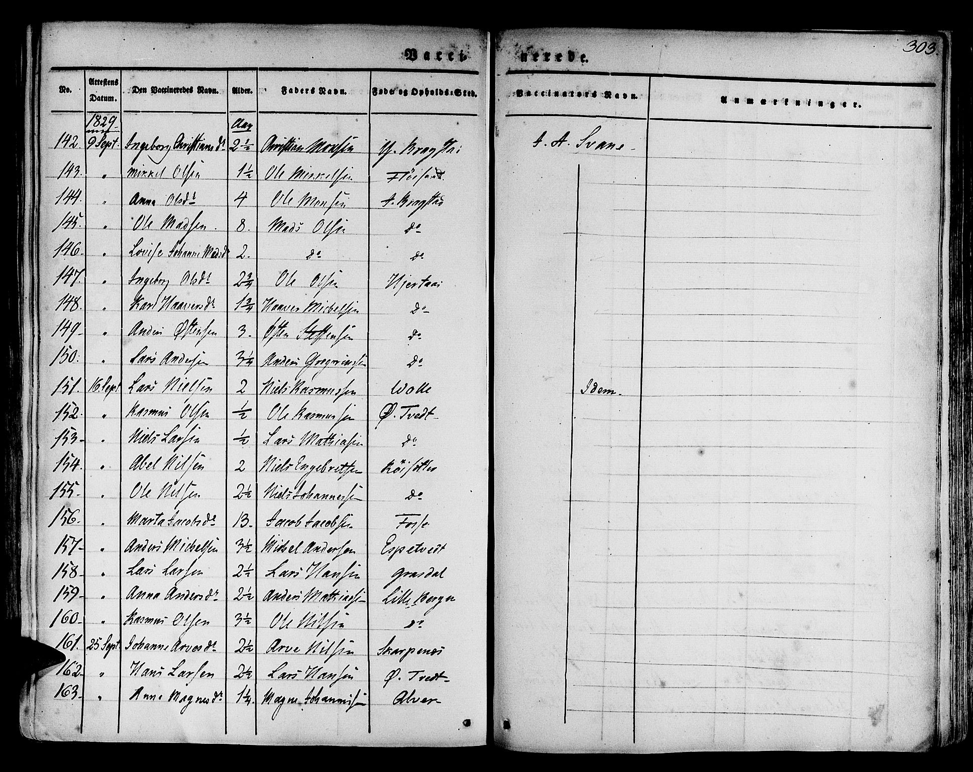 Hamre sokneprestembete, SAB/A-75501/H/Ha/Haa/Haaa/L0011: Parish register (official) no. A 11, 1826-1834, p. 303