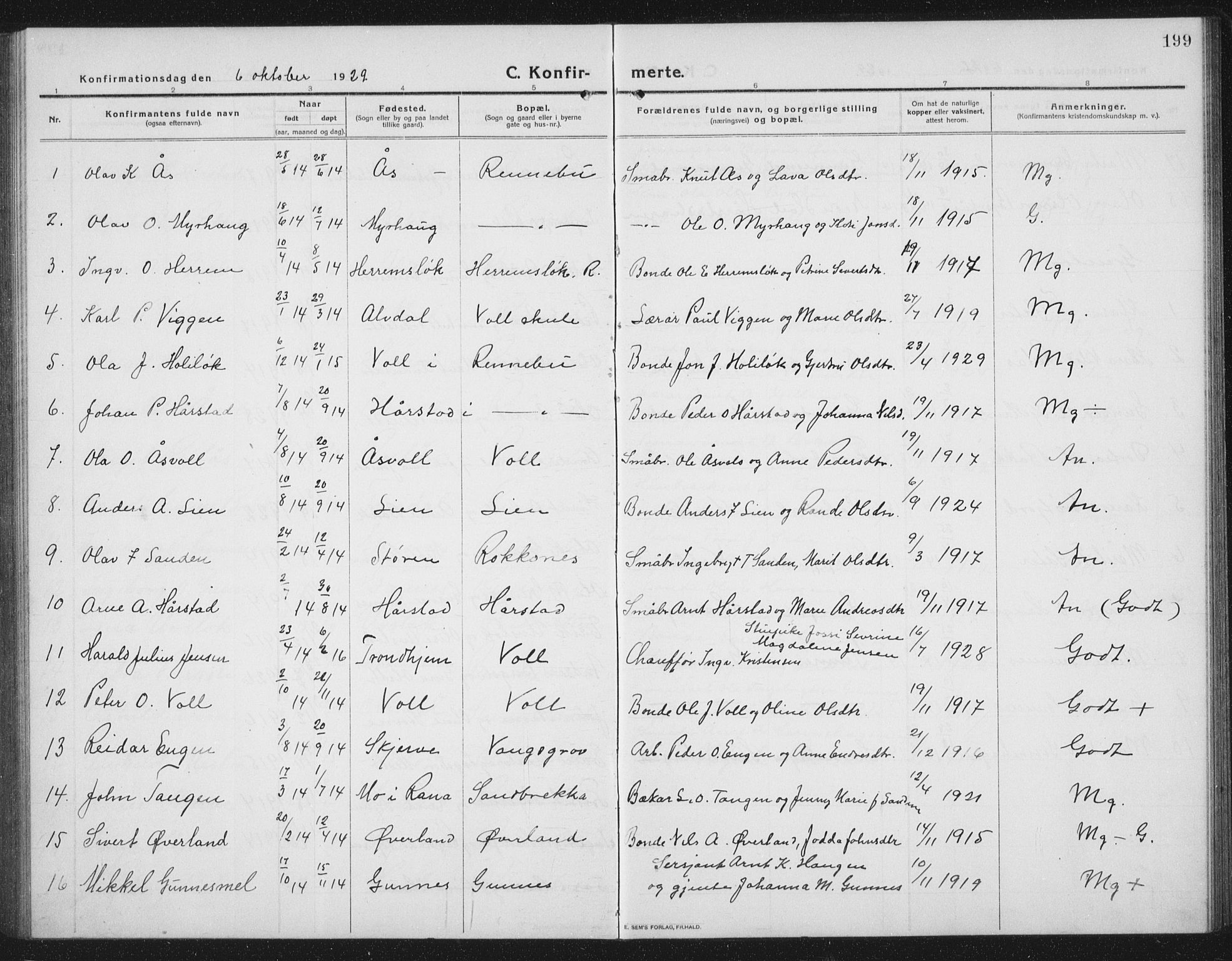 Ministerialprotokoller, klokkerbøker og fødselsregistre - Sør-Trøndelag, SAT/A-1456/674/L0877: Parish register (copy) no. 674C04, 1913-1940, p. 199