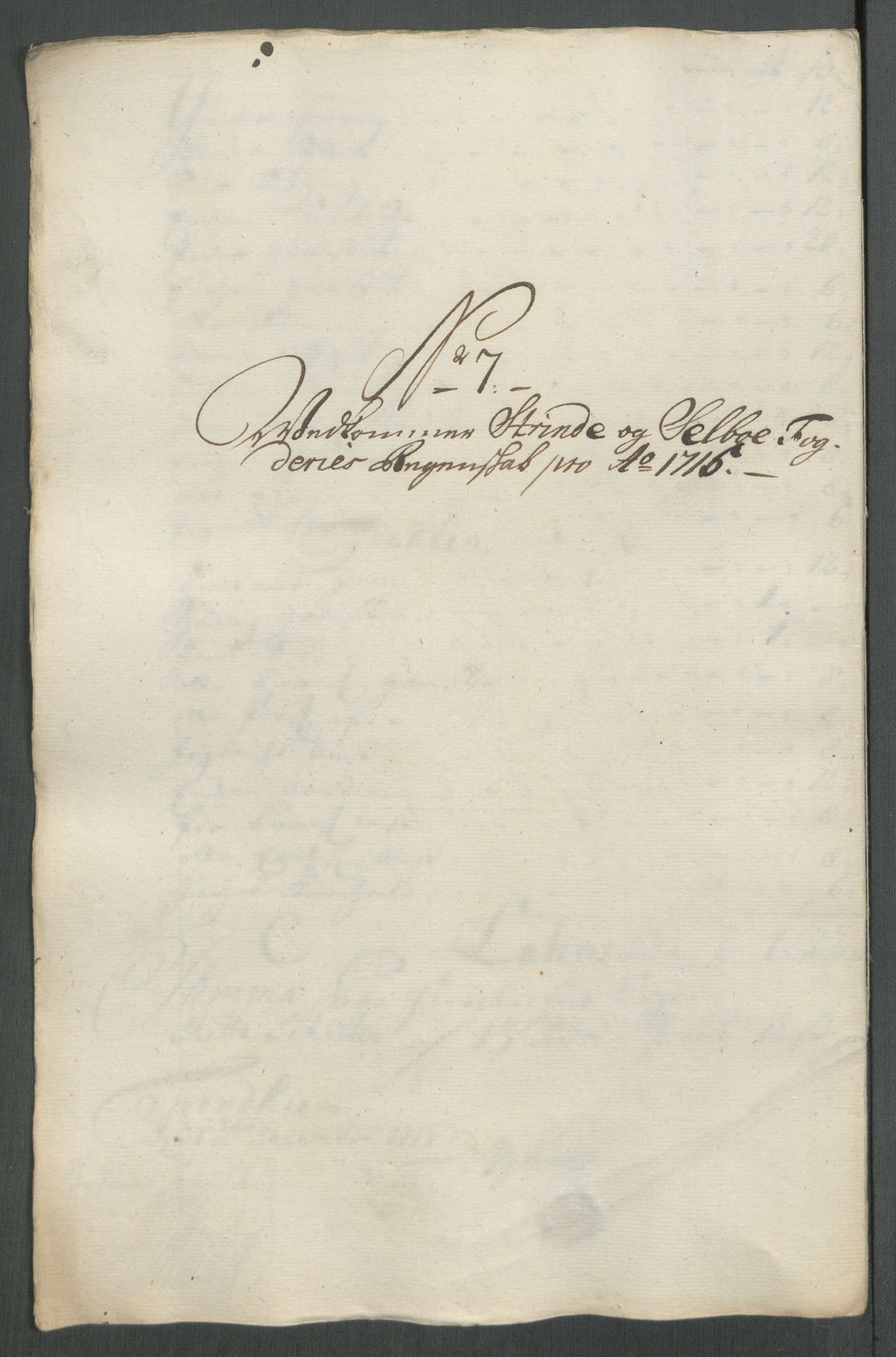 Rentekammeret inntil 1814, Reviderte regnskaper, Fogderegnskap, AV/RA-EA-4092/R61/L4115: Fogderegnskap Strinda og Selbu, 1715-1716, p. 99