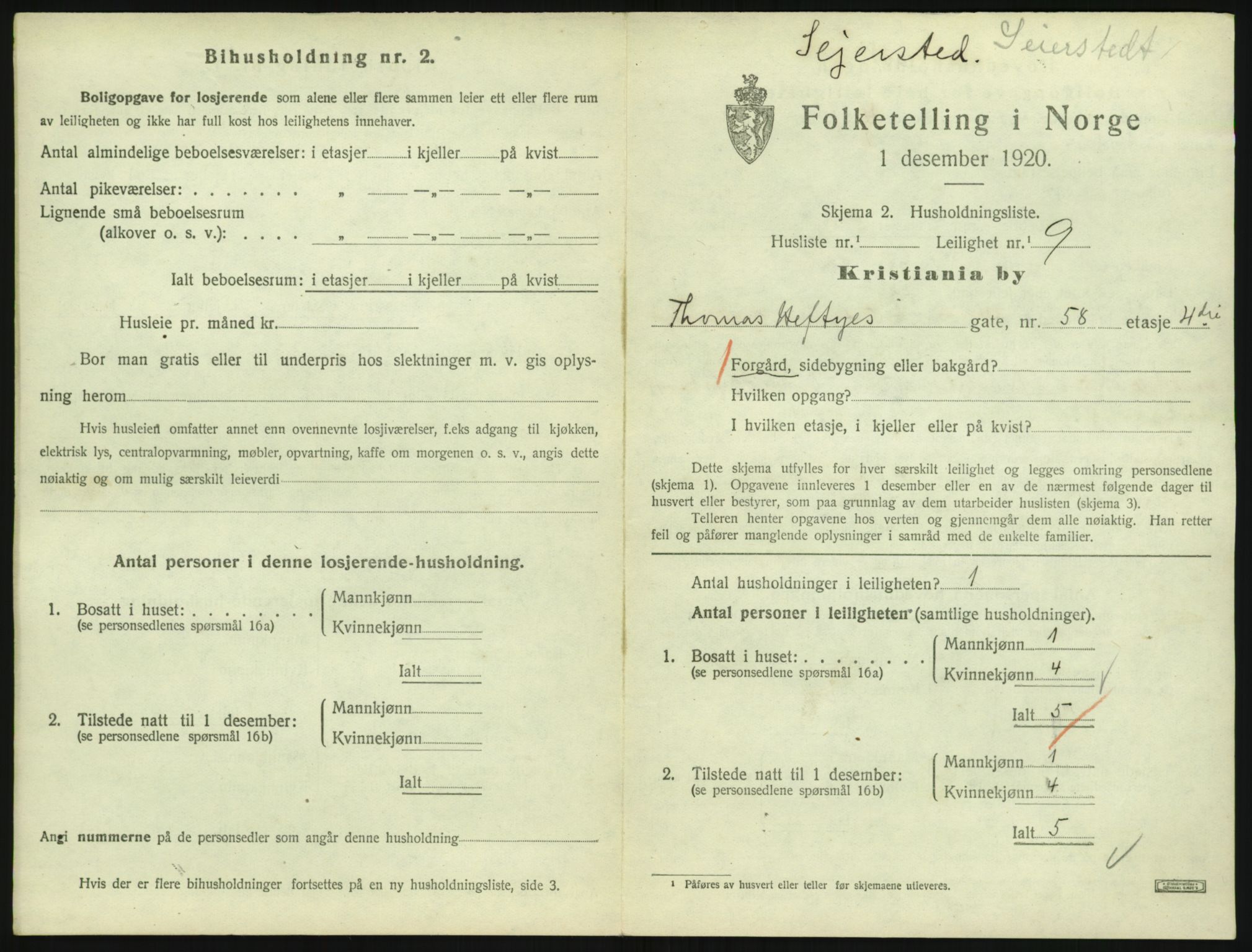 SAO, 1920 census for Kristiania, 1920, p. 111419