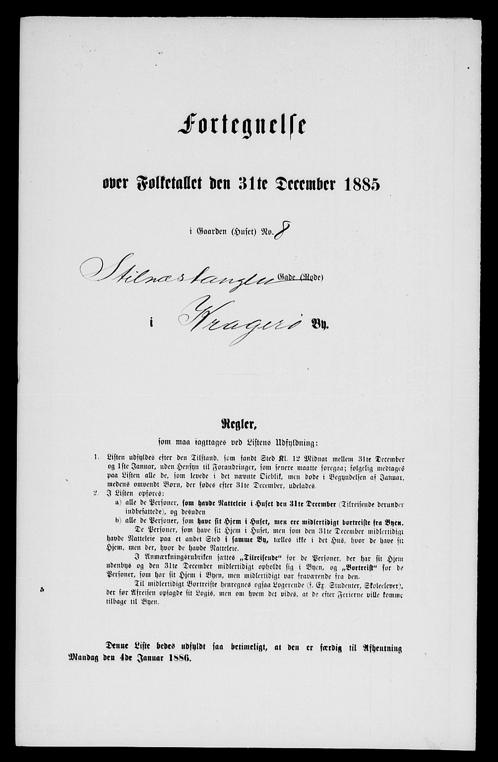 SAKO, 1885 census for 0801 Kragerø, 1885, p. 16