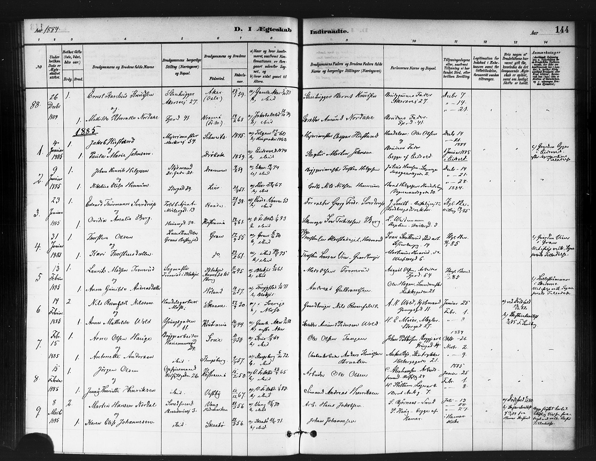 Jakob prestekontor Kirkebøker, SAO/A-10850/F/Fa/L0004: Parish register (official) no. 4, 1880-1894, p. 144