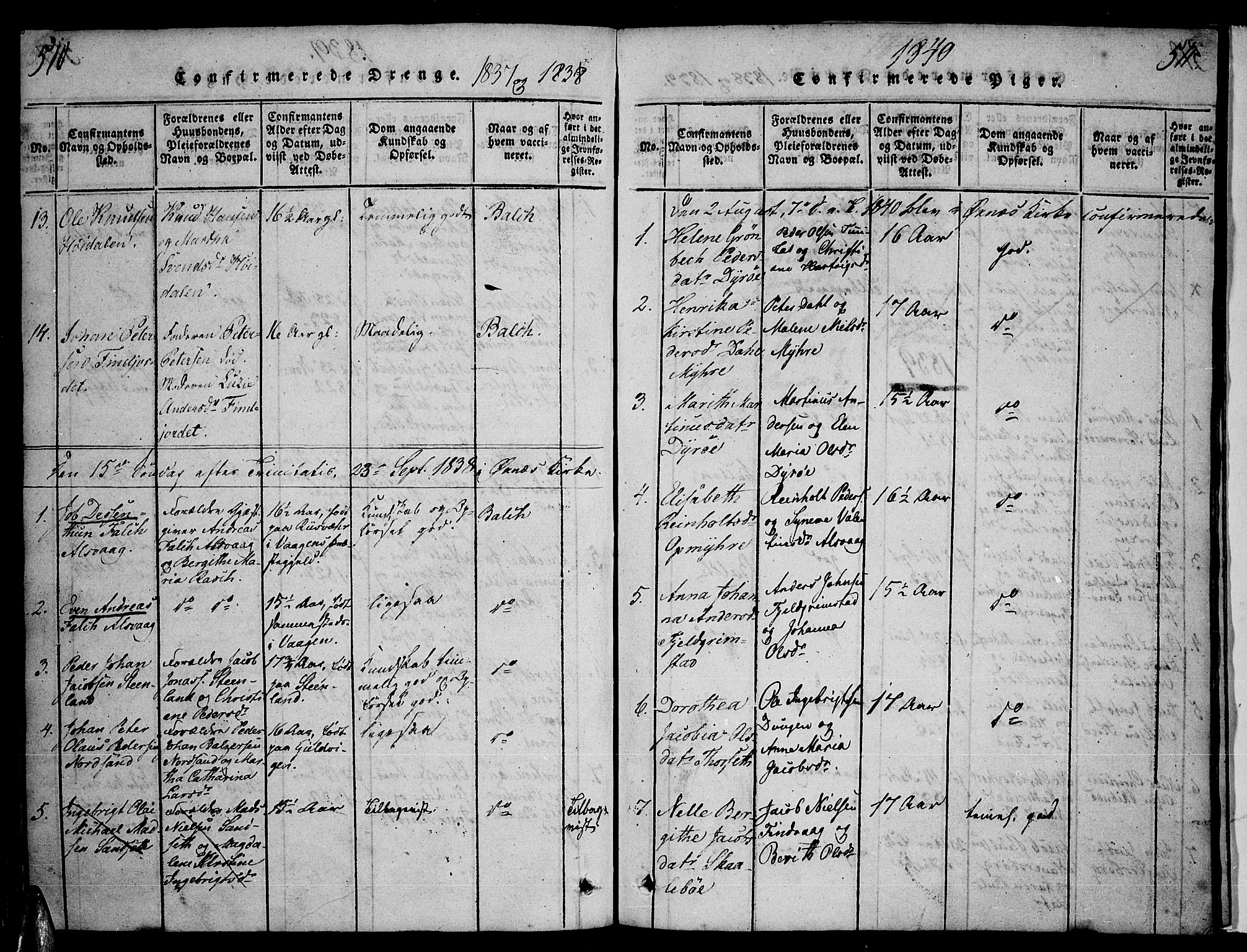 Ministerialprotokoller, klokkerbøker og fødselsregistre - Nordland, AV/SAT-A-1459/893/L1331: Parish register (official) no. 893A04, 1820-1840, p. 510-511