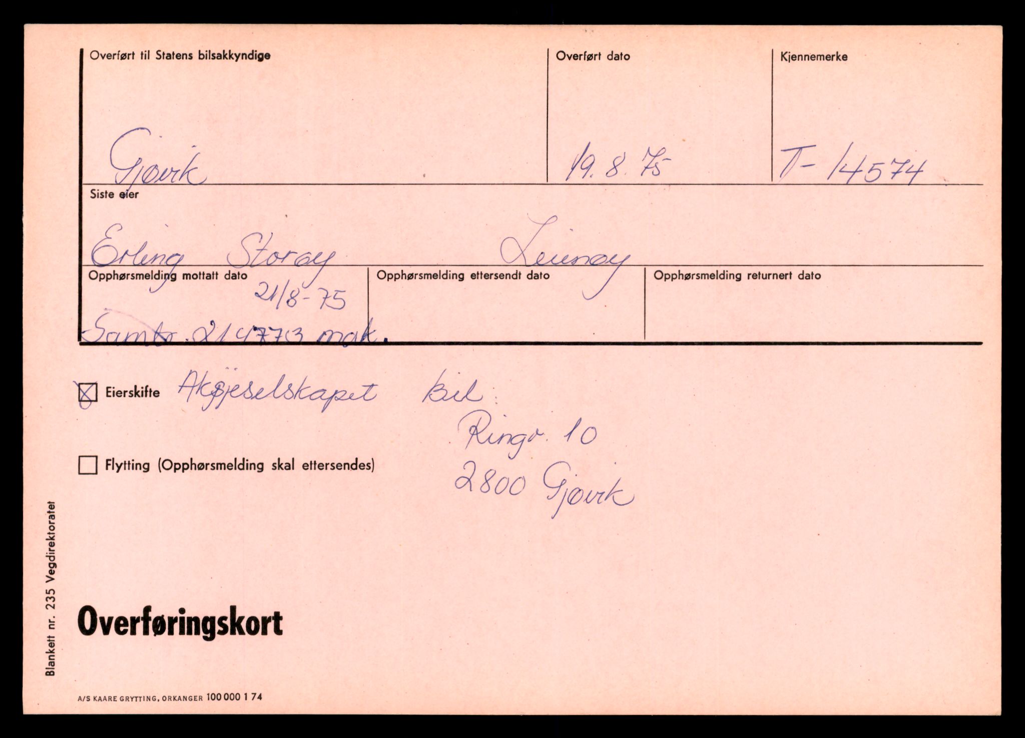 Møre og Romsdal vegkontor - Ålesund trafikkstasjon, AV/SAT-A-4099/F/Ff/L0004: Overførings-/henvisningskort T 14570 - T 22566, 1927-1998, p. 3