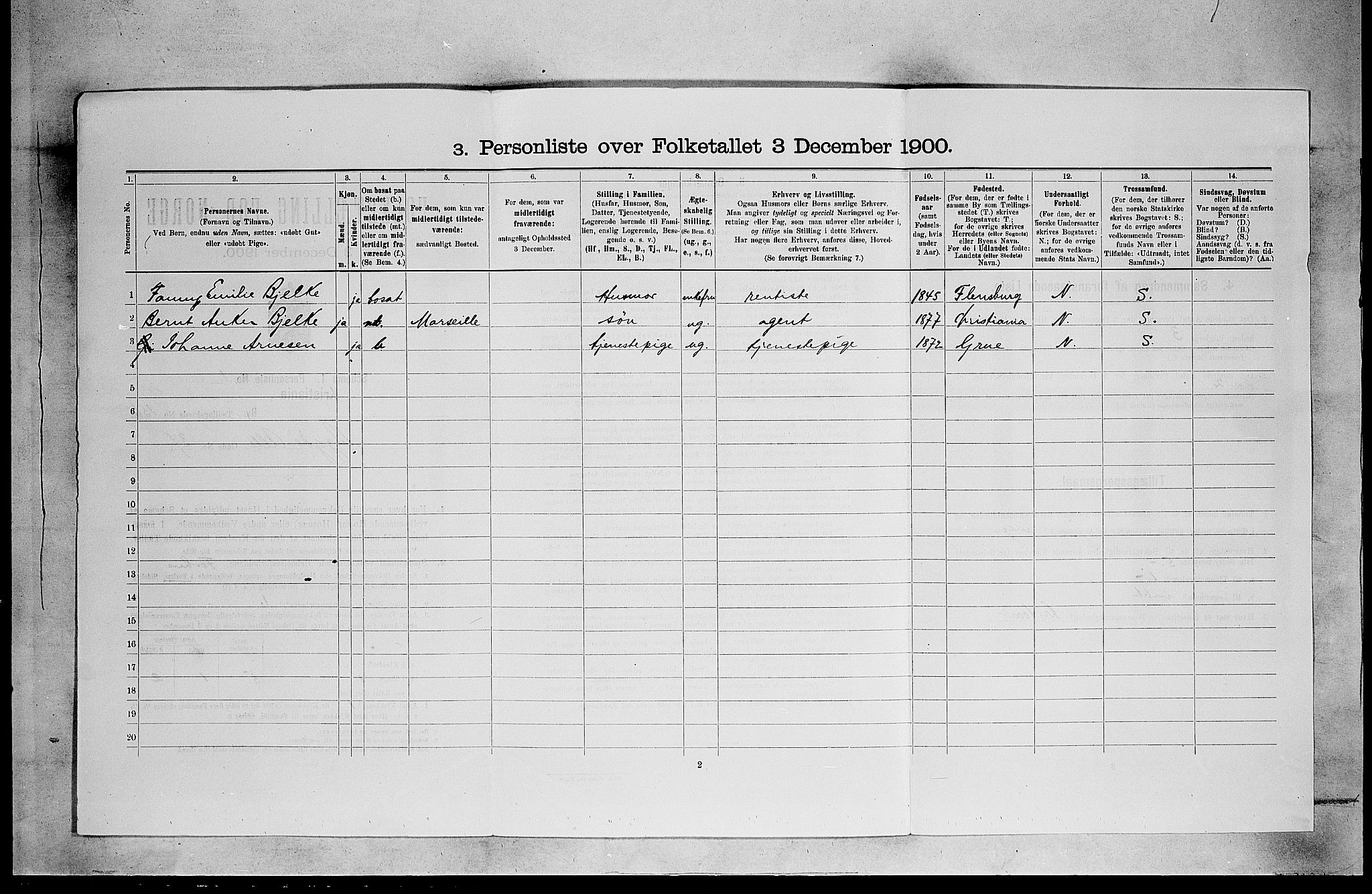 SAO, 1900 census for Kristiania, 1900, p. 9938