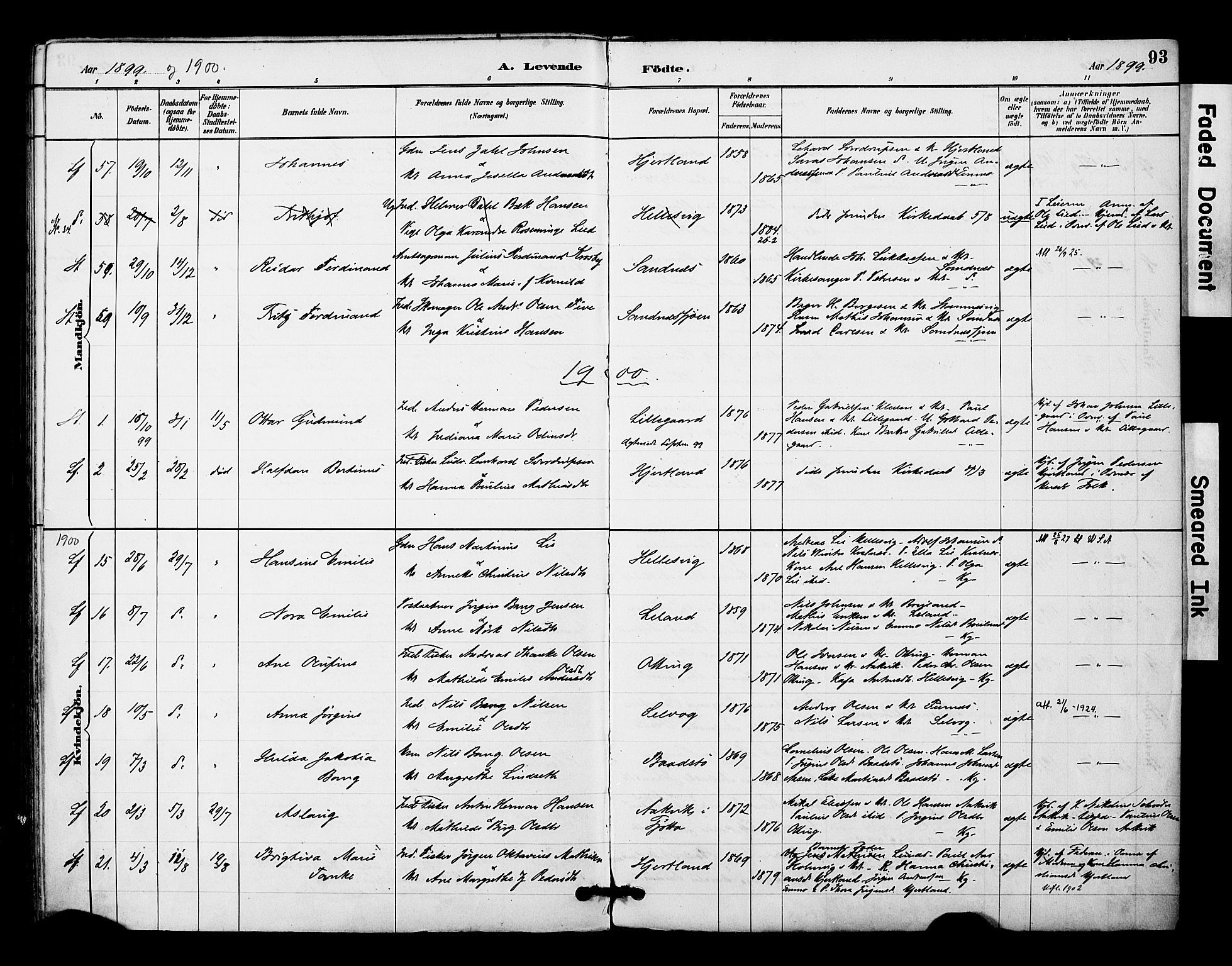 Ministerialprotokoller, klokkerbøker og fødselsregistre - Nordland, AV/SAT-A-1459/831/L0471: Parish register (official) no. 831A02, 1886-1901, p. 93