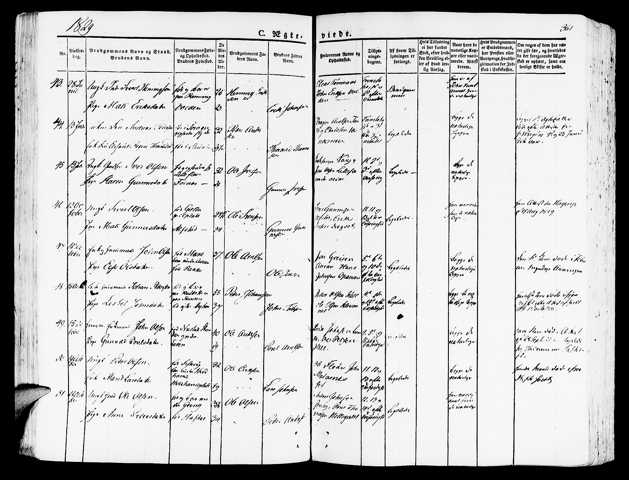 Ministerialprotokoller, klokkerbøker og fødselsregistre - Nord-Trøndelag, AV/SAT-A-1458/709/L0070: Parish register (official) no. 709A10, 1820-1832, p. 361