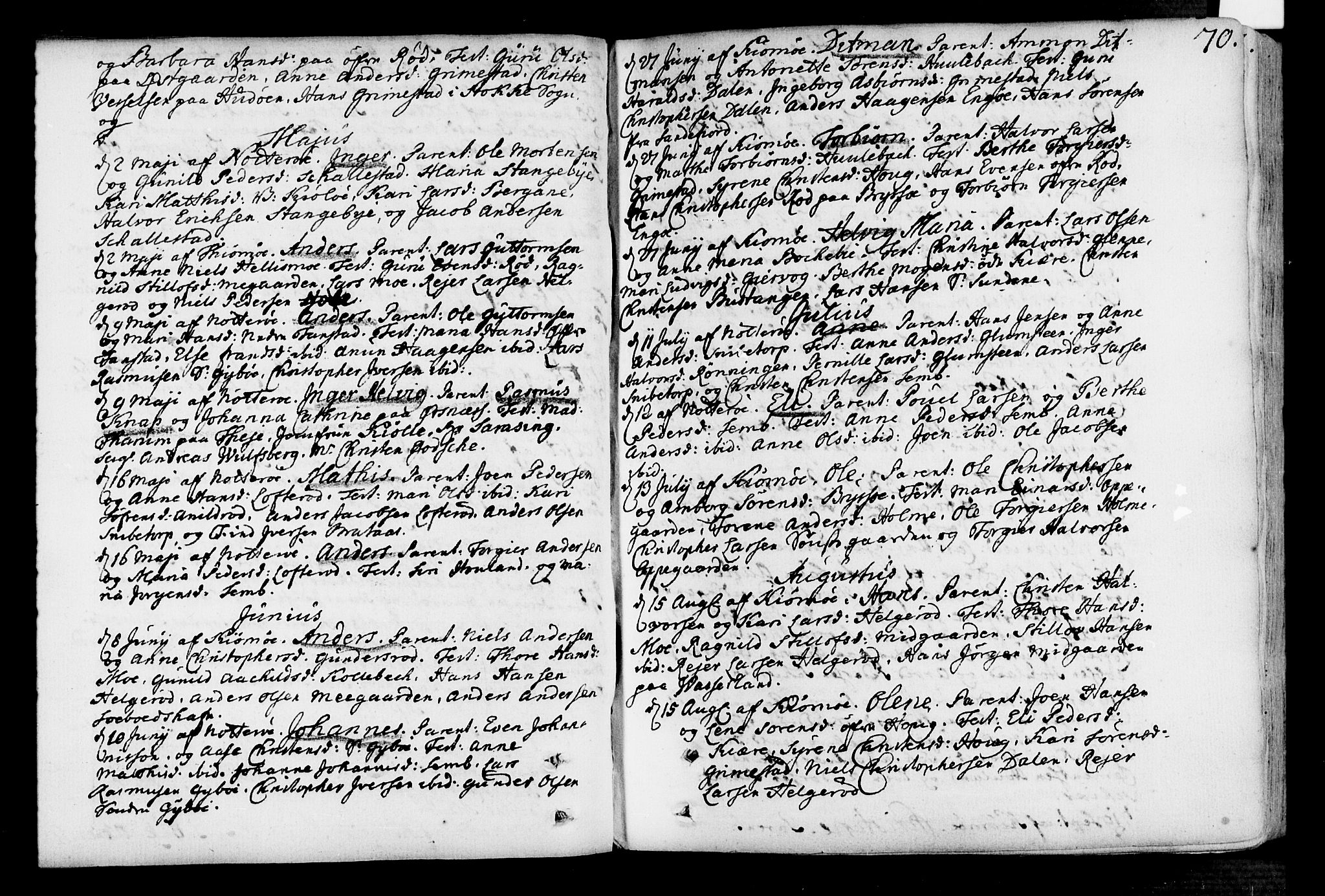 Nøtterøy kirkebøker, SAKO/A-354/F/Fa/L0002: Parish register (official) no. I 2, 1738-1790, p. 70