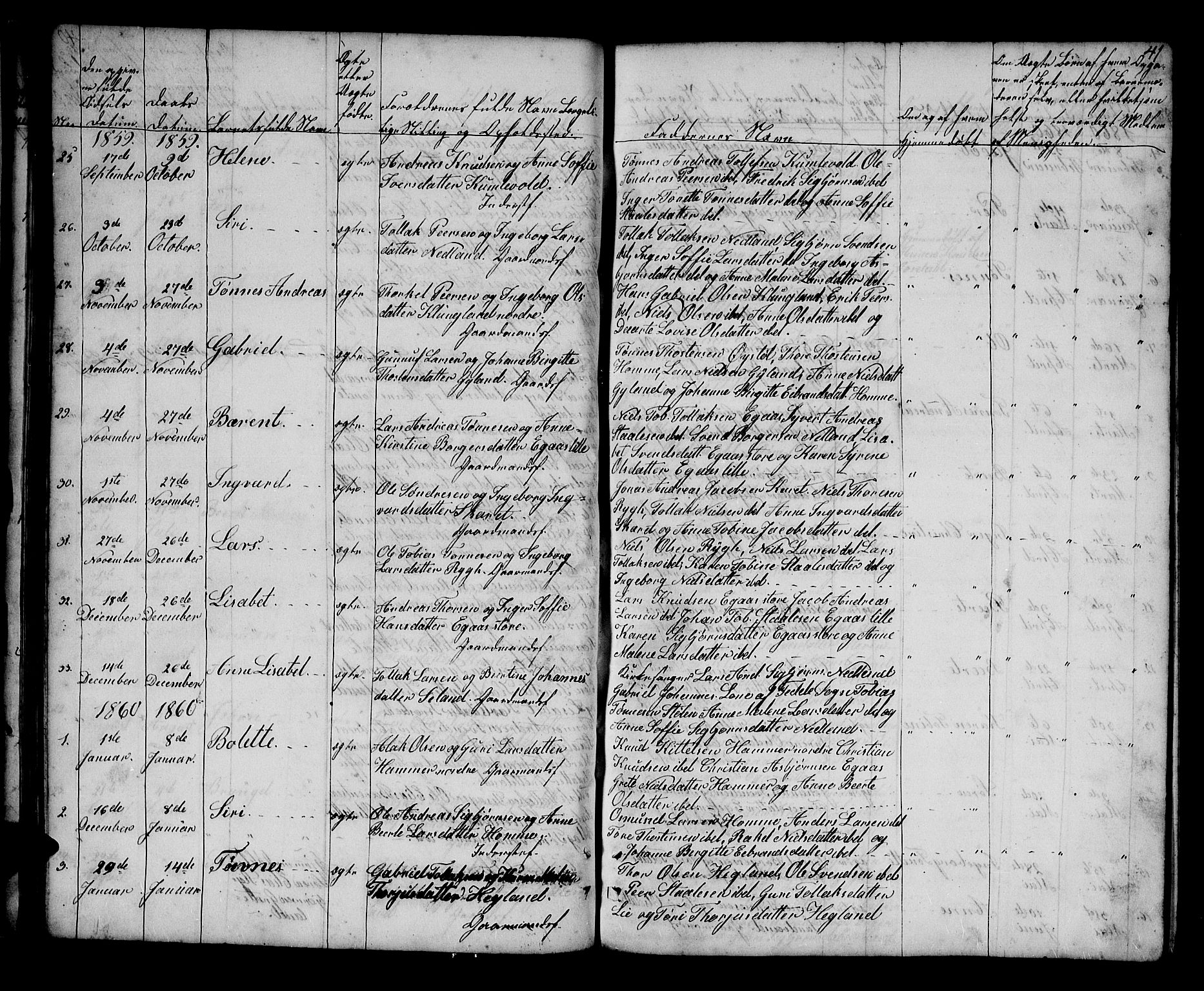 Bakke sokneprestkontor, SAK/1111-0002/F/Fb/Fbb/L0002: Parish register (copy) no. B 2, 1849-1878, p. 41