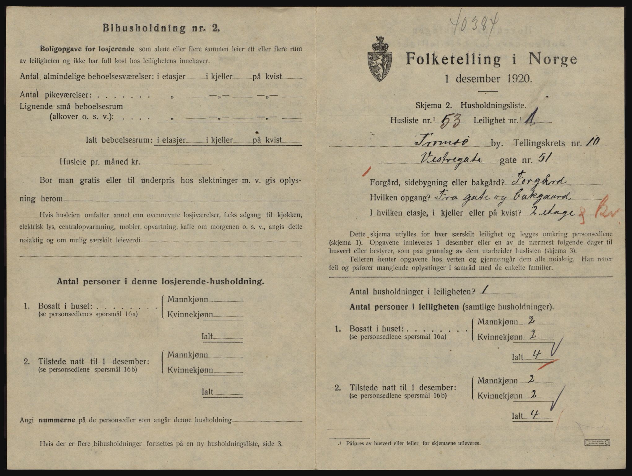 SATØ, 1920 census for Tromsø, 1920, p. 5395