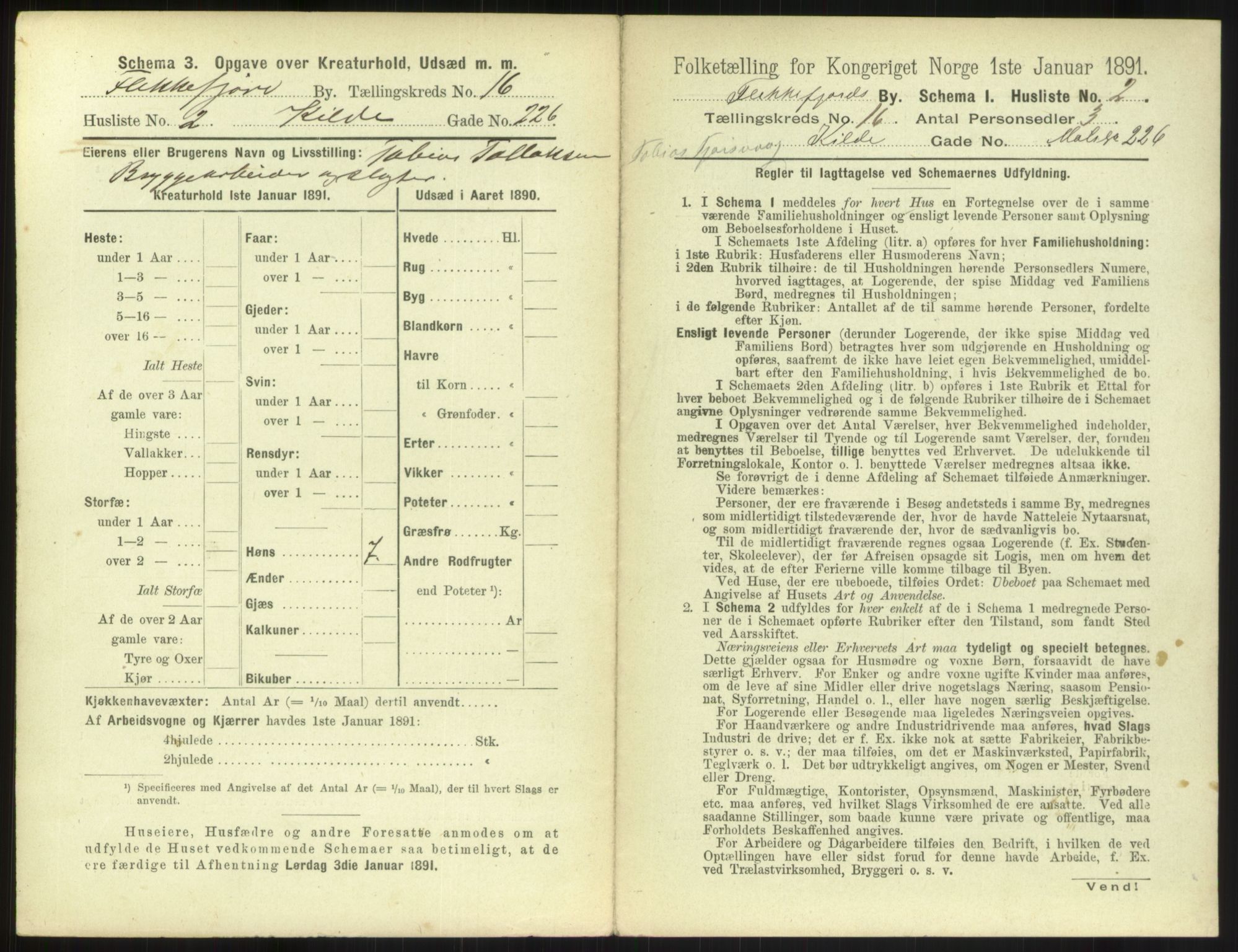 RA, 1891 census for 1004 Flekkefjord, 1891, p. 546