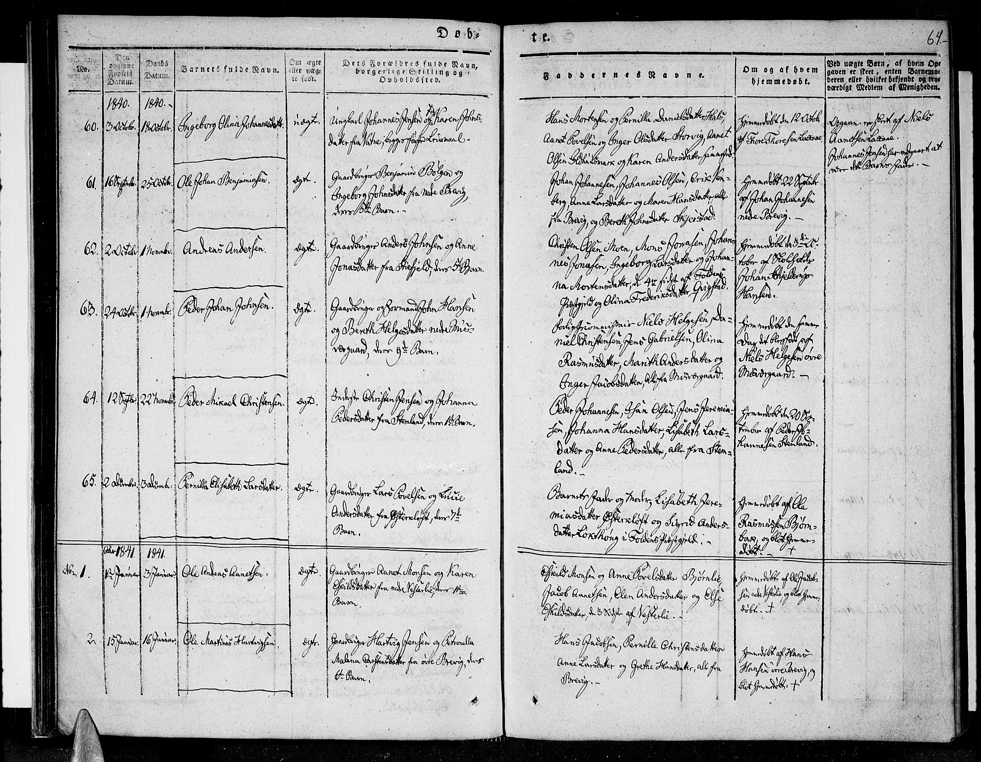 Ministerialprotokoller, klokkerbøker og fødselsregistre - Nordland, SAT/A-1459/852/L0737: Parish register (official) no. 852A07, 1833-1849, p. 64