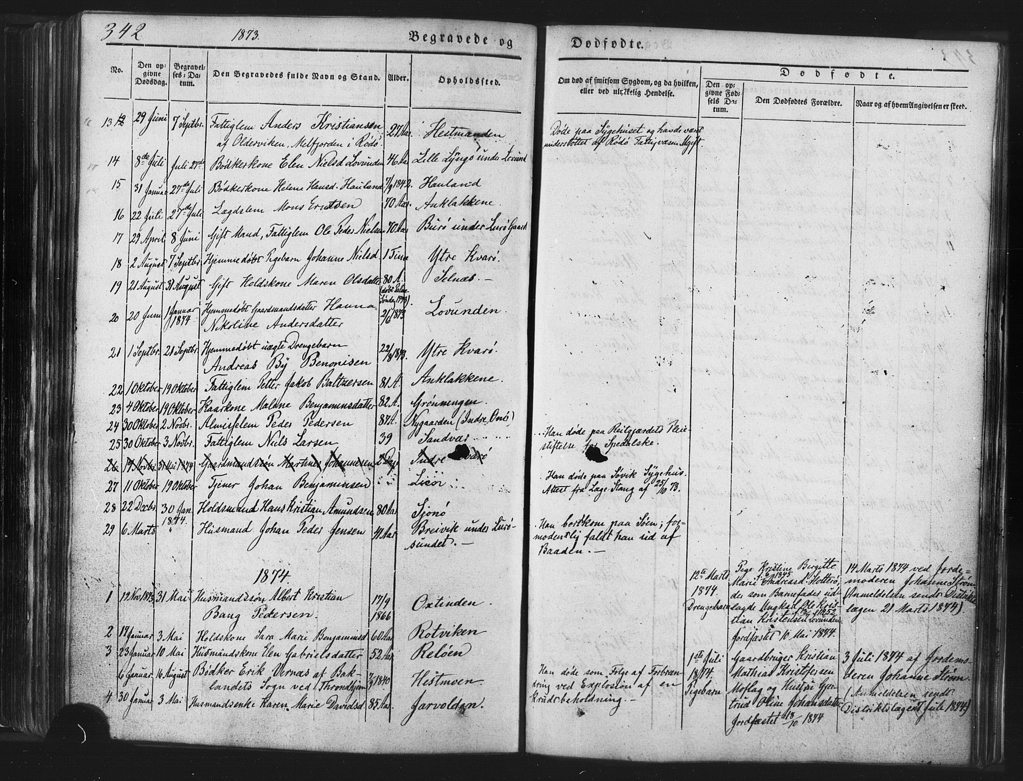 Ministerialprotokoller, klokkerbøker og fødselsregistre - Nordland, SAT/A-1459/839/L0567: Parish register (official) no. 839A04, 1863-1879, p. 342