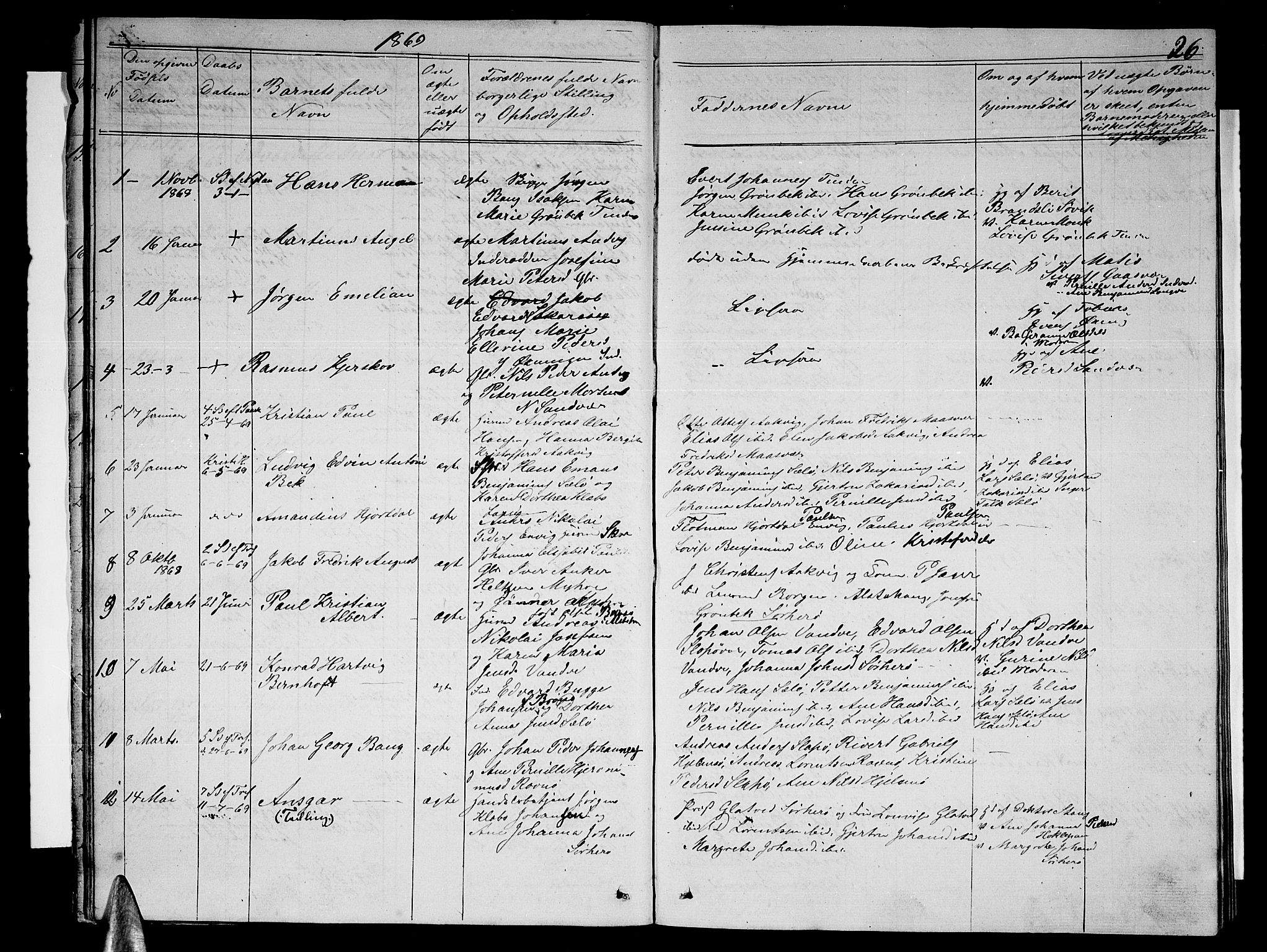 Ministerialprotokoller, klokkerbøker og fødselsregistre - Nordland, SAT/A-1459/834/L0512: Parish register (copy) no. 834C03, 1862-1877, p. 26