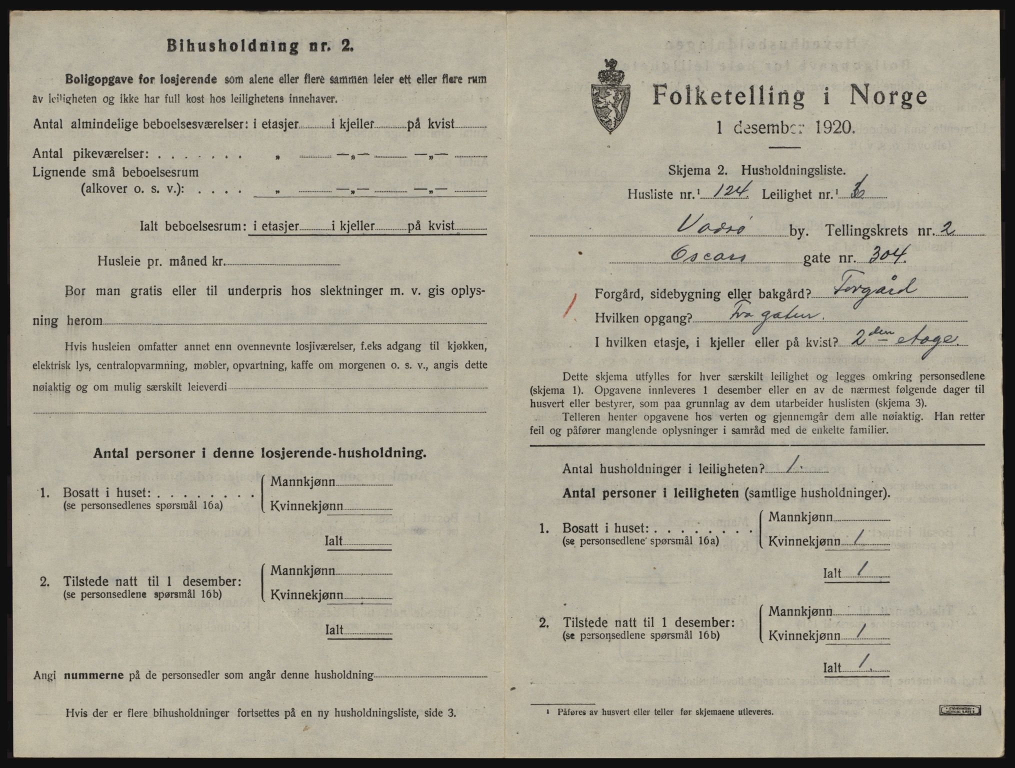 SATØ, 1920 census for Vadsø, 1920, p. 1334