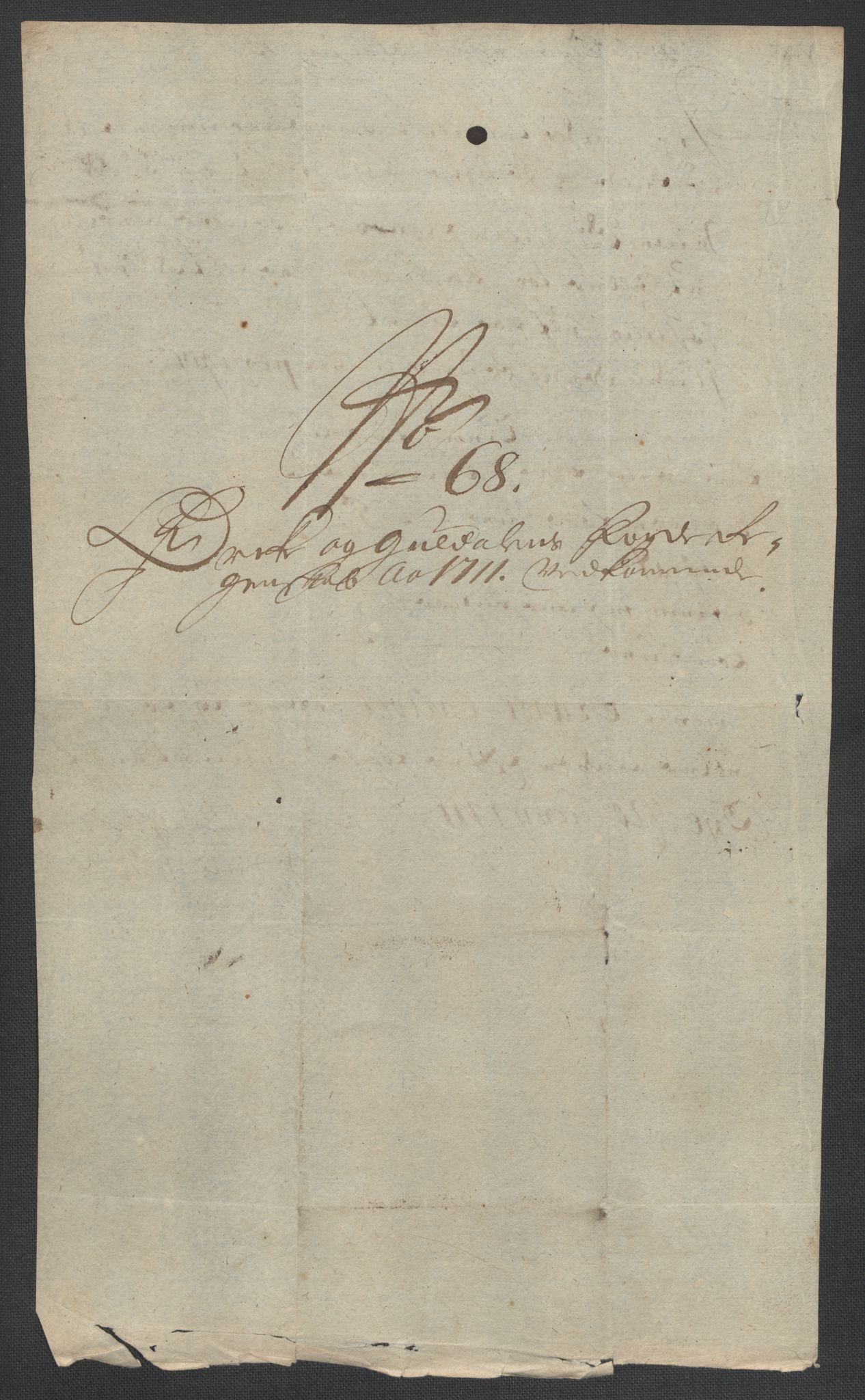 Rentekammeret inntil 1814, Reviderte regnskaper, Fogderegnskap, AV/RA-EA-4092/R60/L3962: Fogderegnskap Orkdal og Gauldal, 1711, p. 212