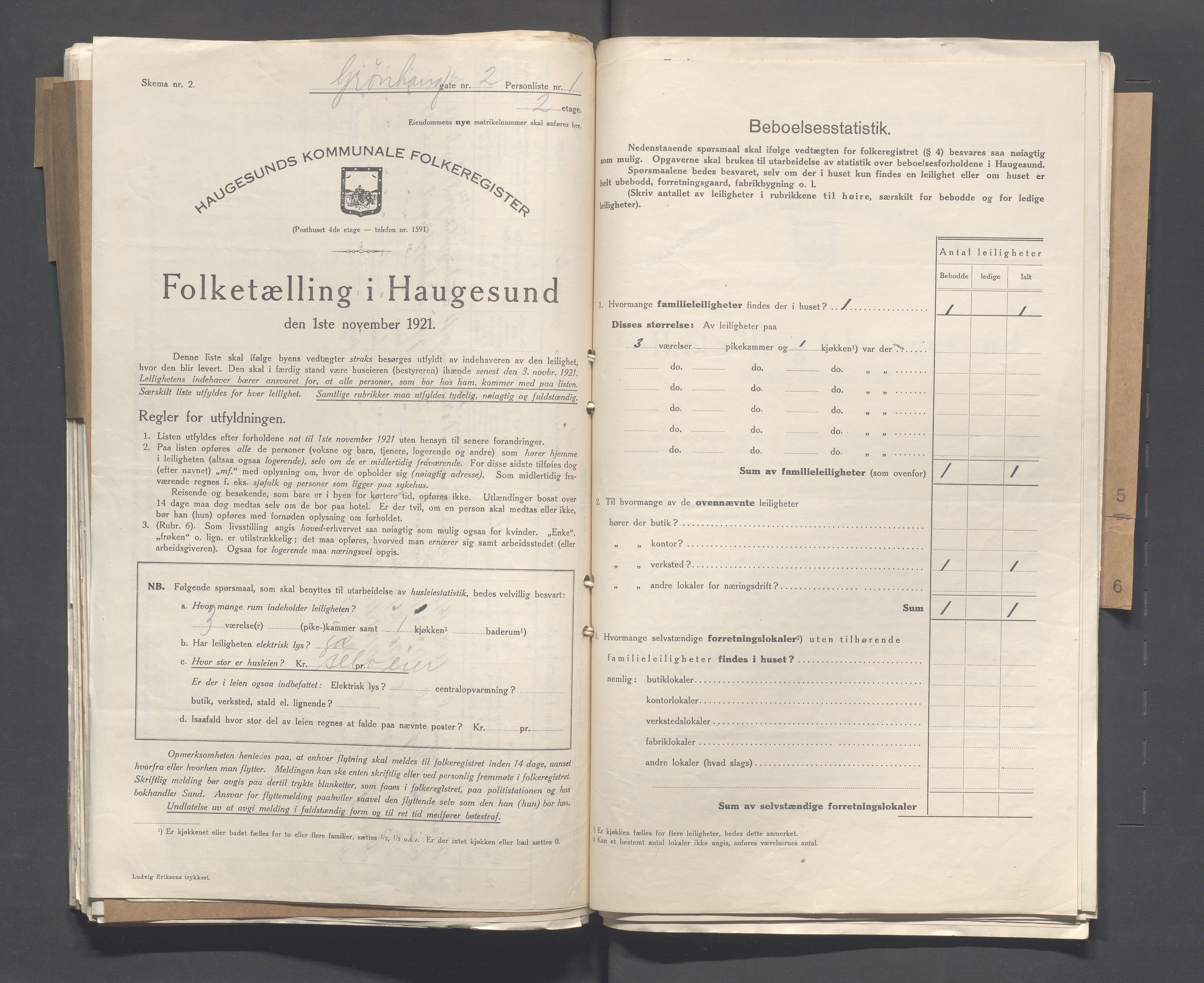 IKAR, Local census 1.11.1921 for Haugesund, 1921, p. 1204