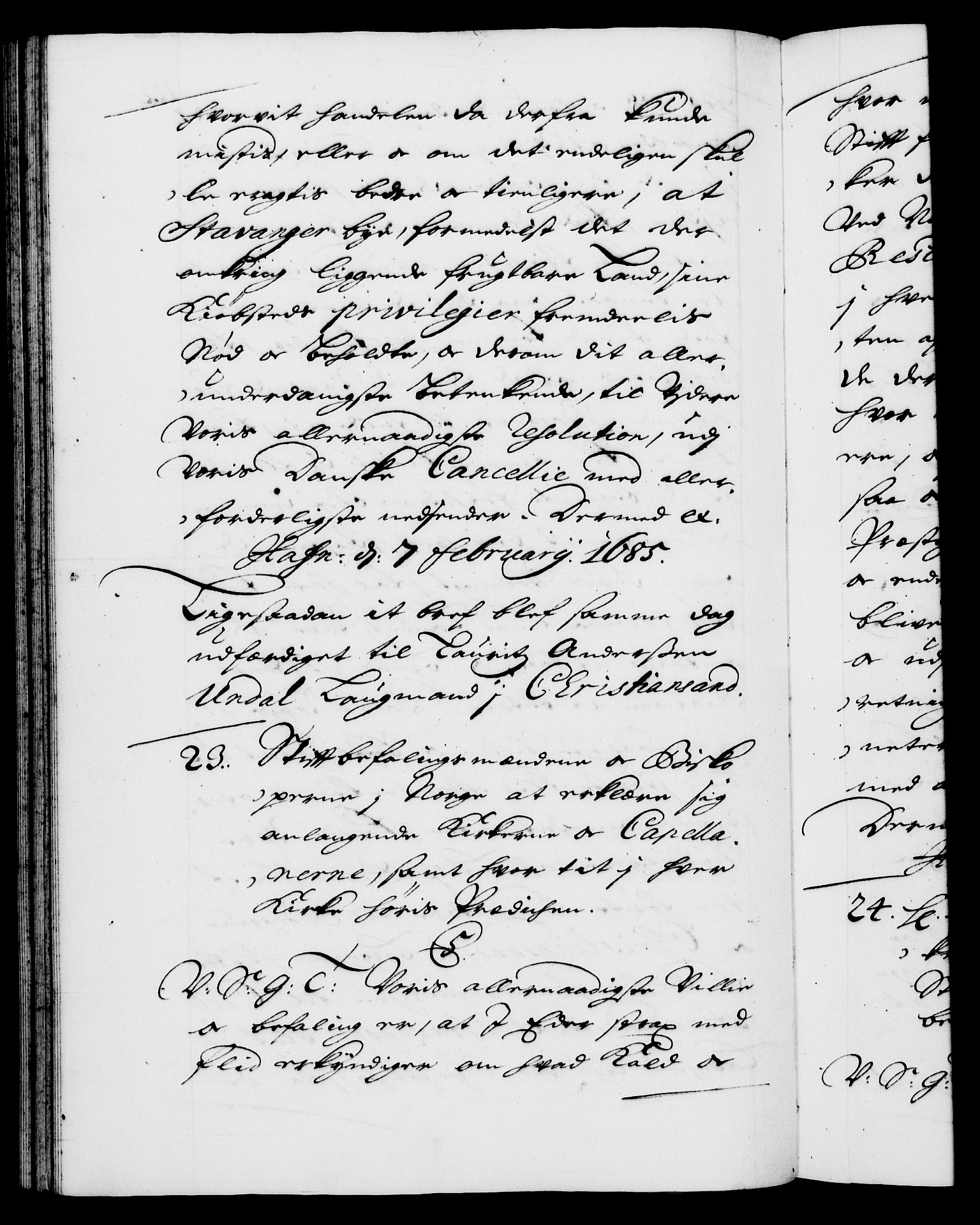 Danske Kanselli 1572-1799, AV/RA-EA-3023/F/Fc/Fca/Fcab/L0013: Norske tegnelser (mikrofilm), 1684-1687, p. 122b