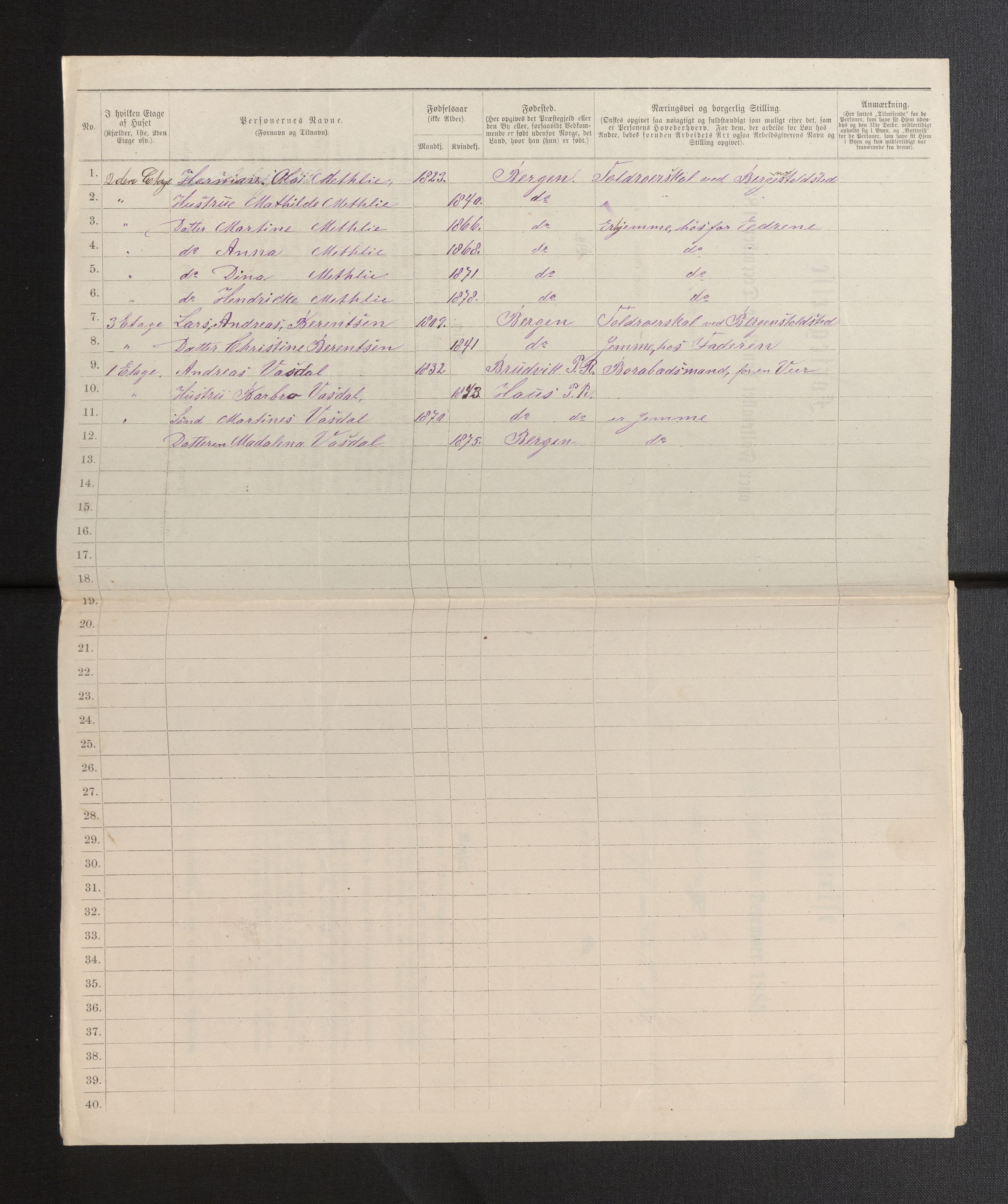 SAB, 1885 census for 1301 Bergen, 1885, p. 1159