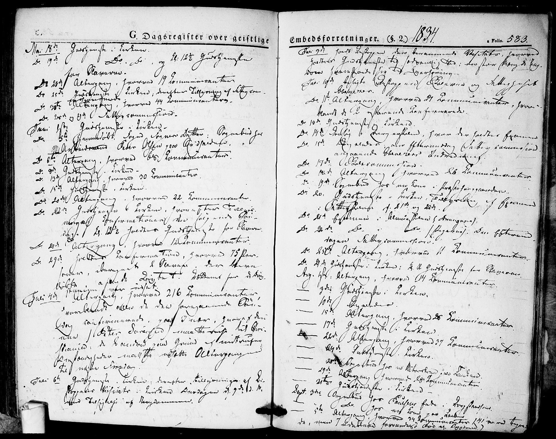 Halden prestekontor Kirkebøker, AV/SAO-A-10909/F/Fa/L0005: Parish register (official) no. I 5, 1834-1845, p. 583