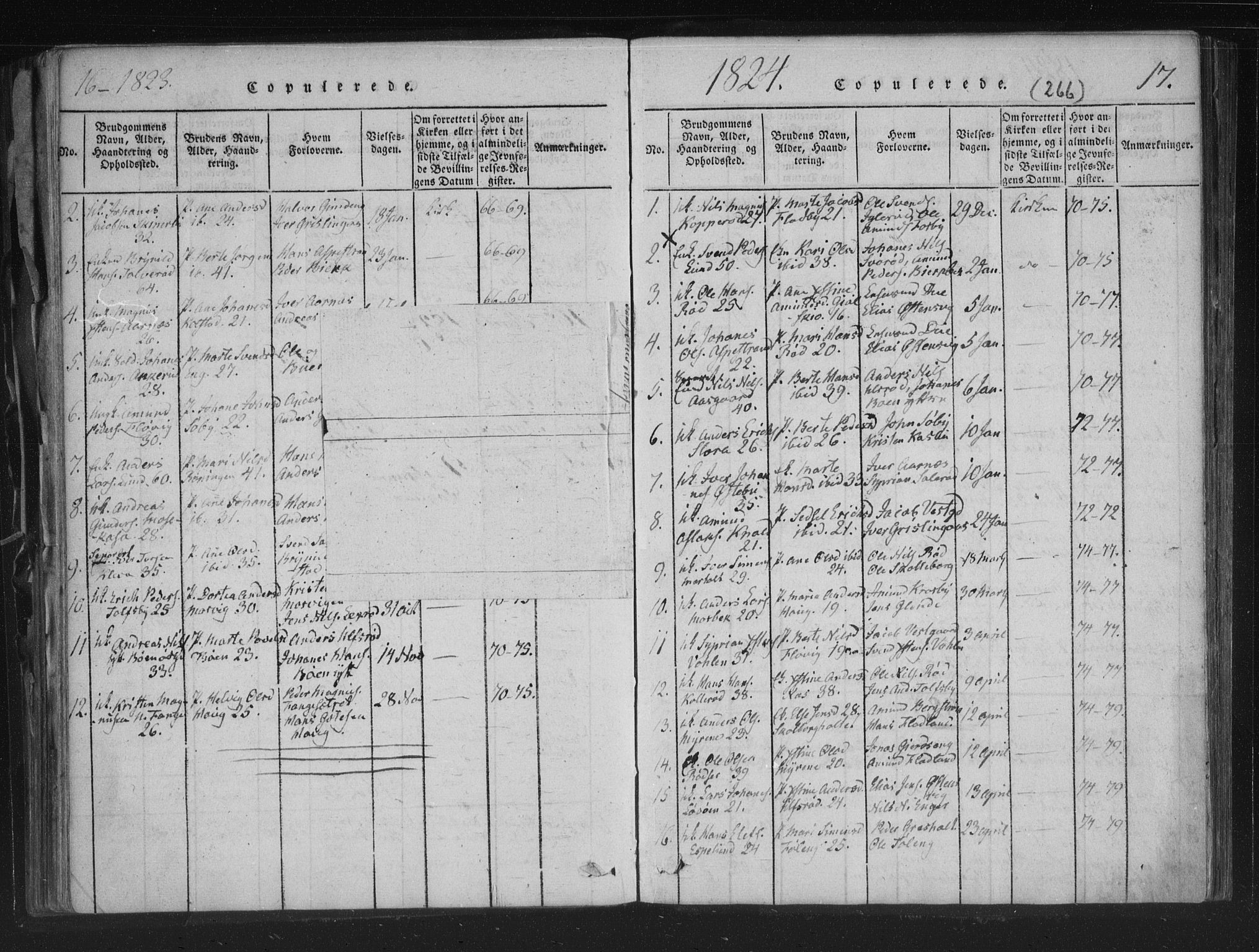 Aremark prestekontor Kirkebøker, AV/SAO-A-10899/F/Fc/L0001: Parish register (official) no. III 1, 1814-1834, p. 16-17