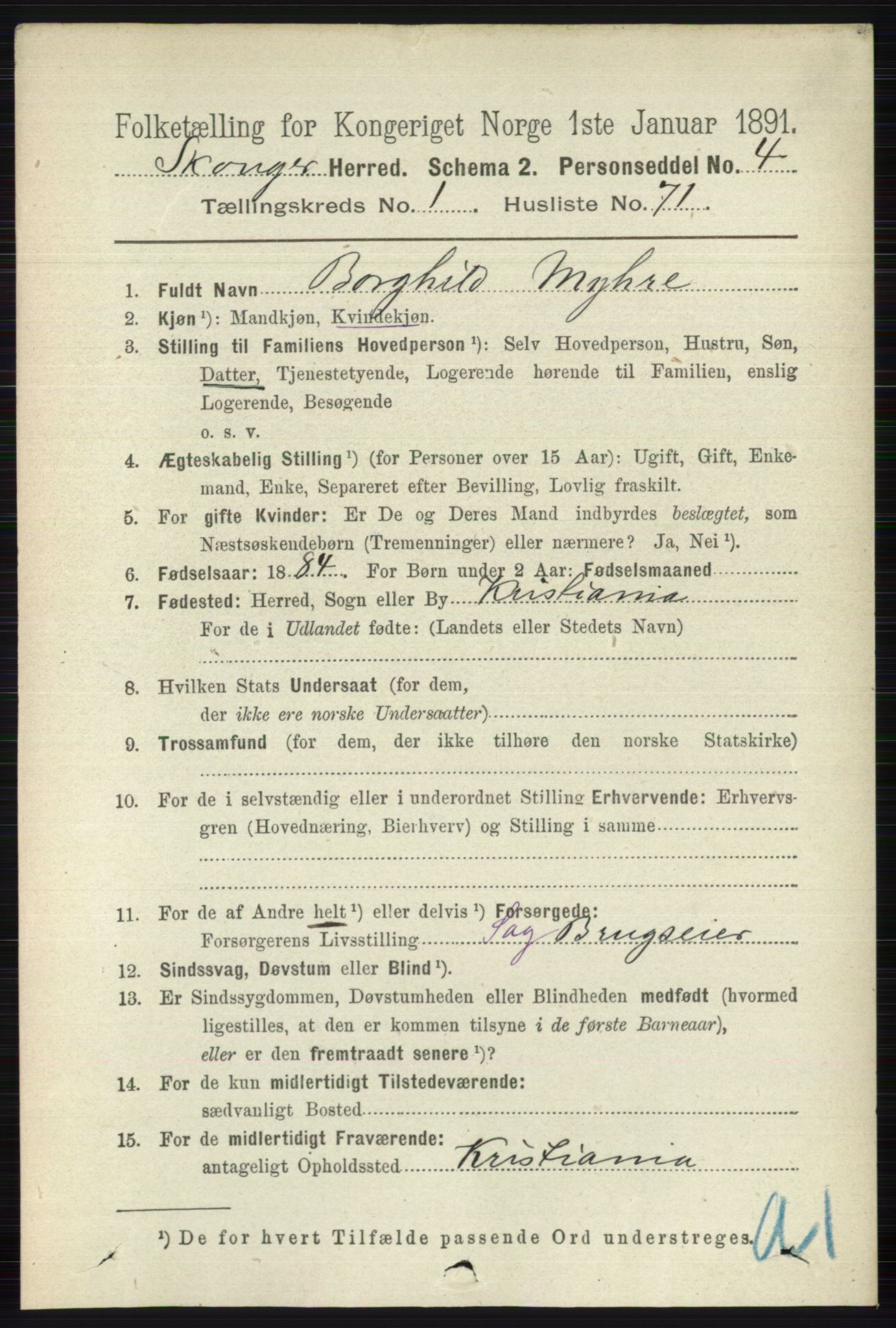 RA, 1891 census for 0712 Skoger, 1891, p. 770