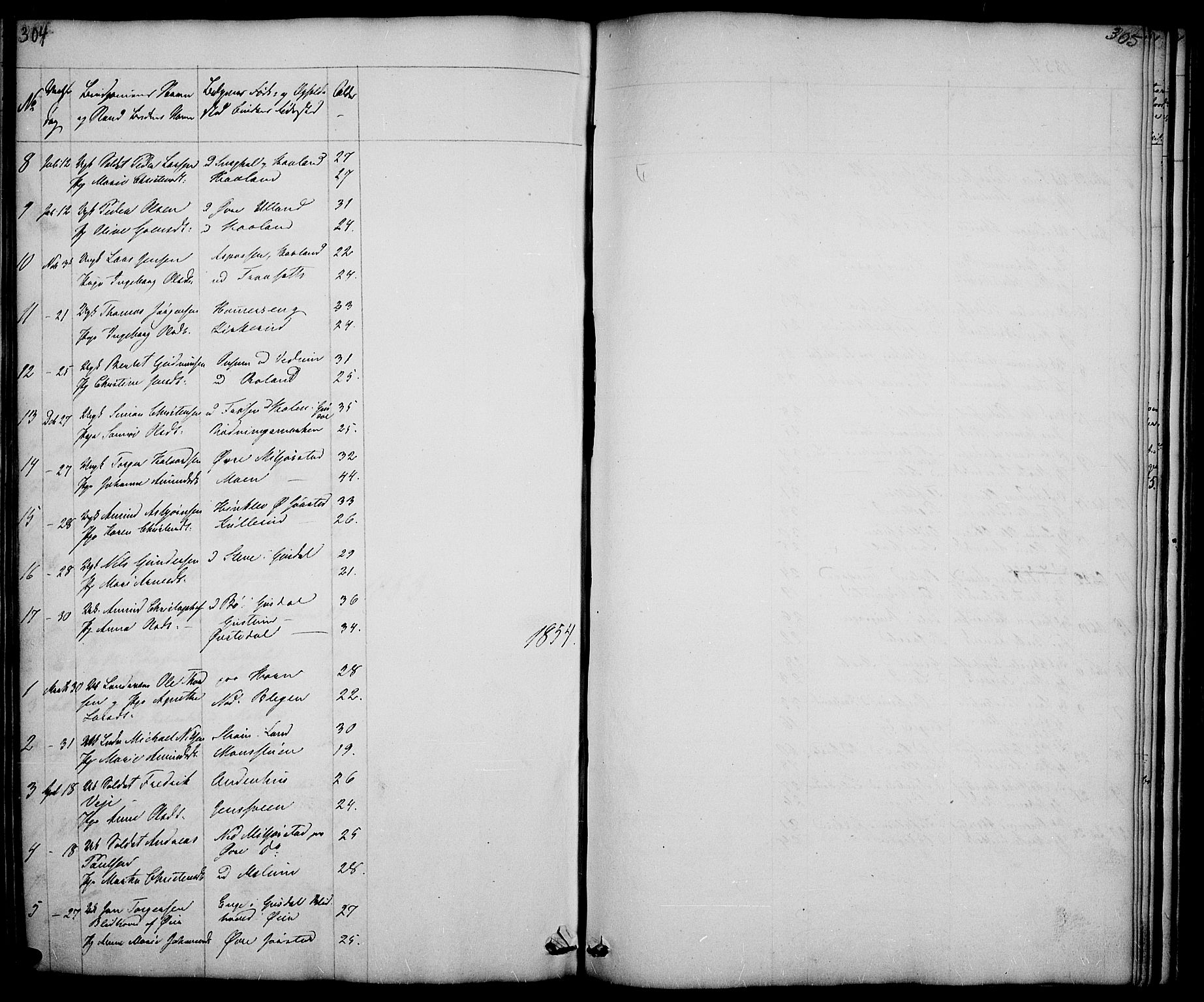 Fåberg prestekontor, SAH/PREST-086/H/Ha/Hab/L0005: Parish register (copy) no. 5, 1837-1864, p. 304-305