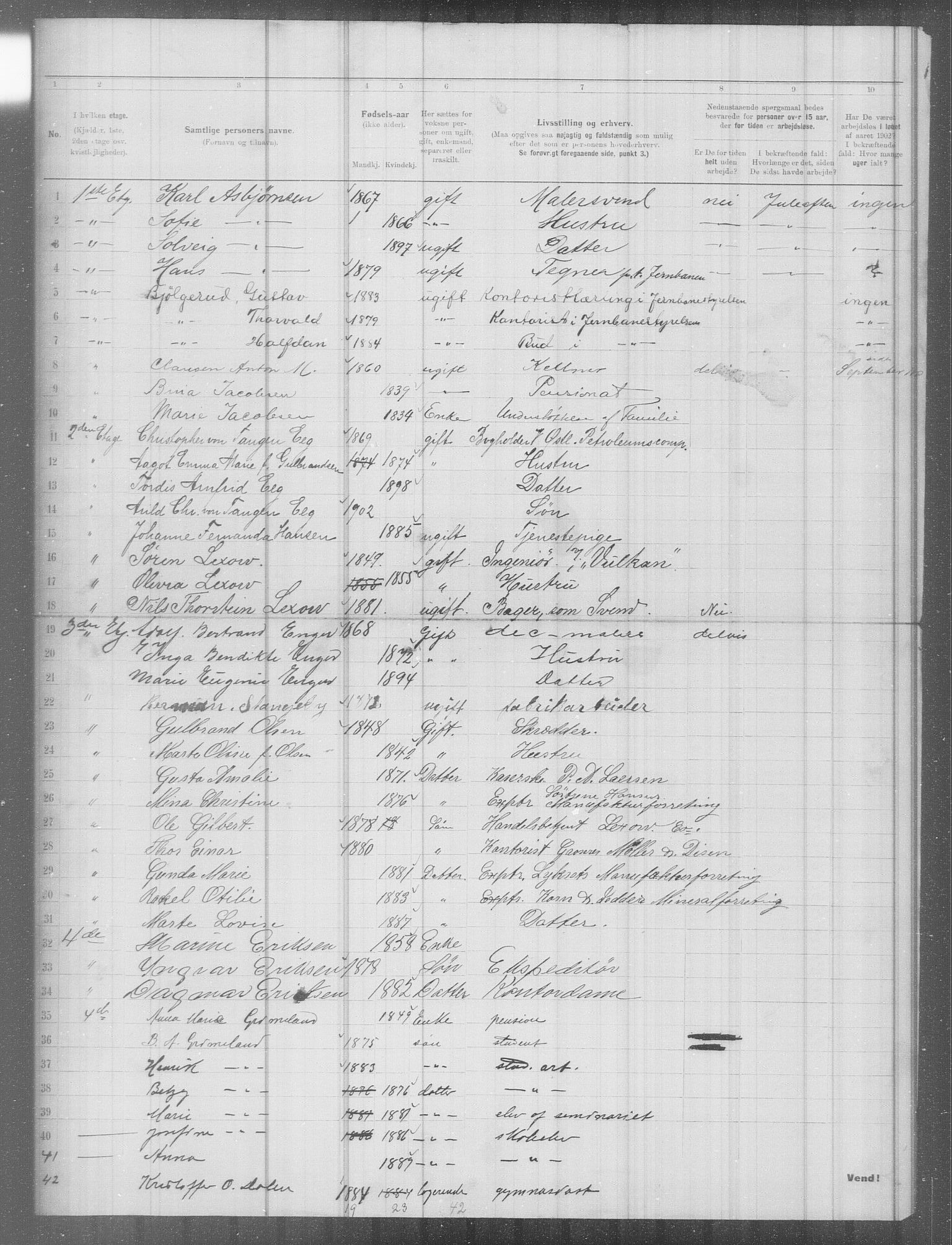 OBA, Municipal Census 1902 for Kristiania, 1902, p. 5408