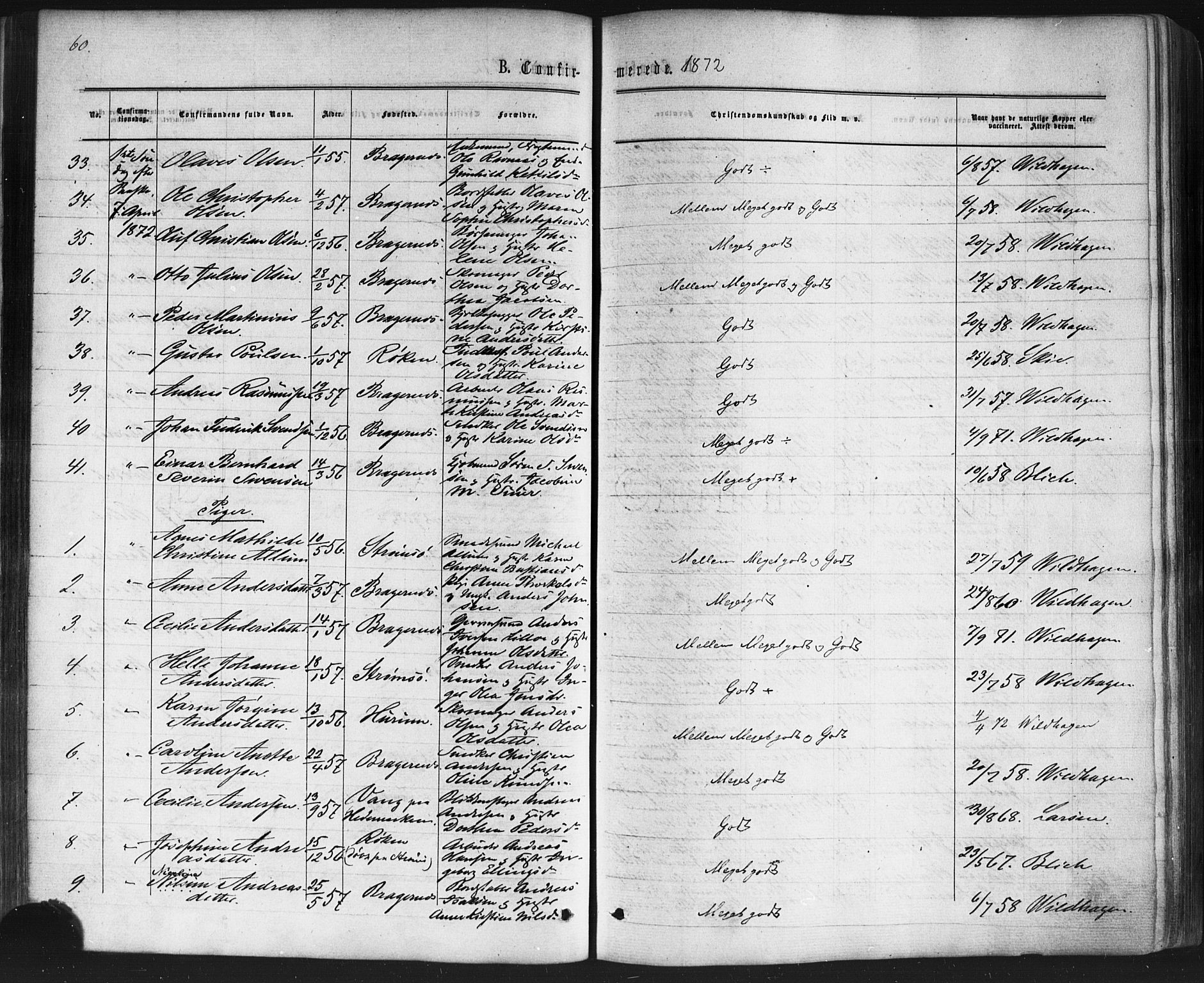 Bragernes kirkebøker, AV/SAKO-A-6/F/Fc/L0003: Parish register (official) no. III 3, 1865-1874, p. 60