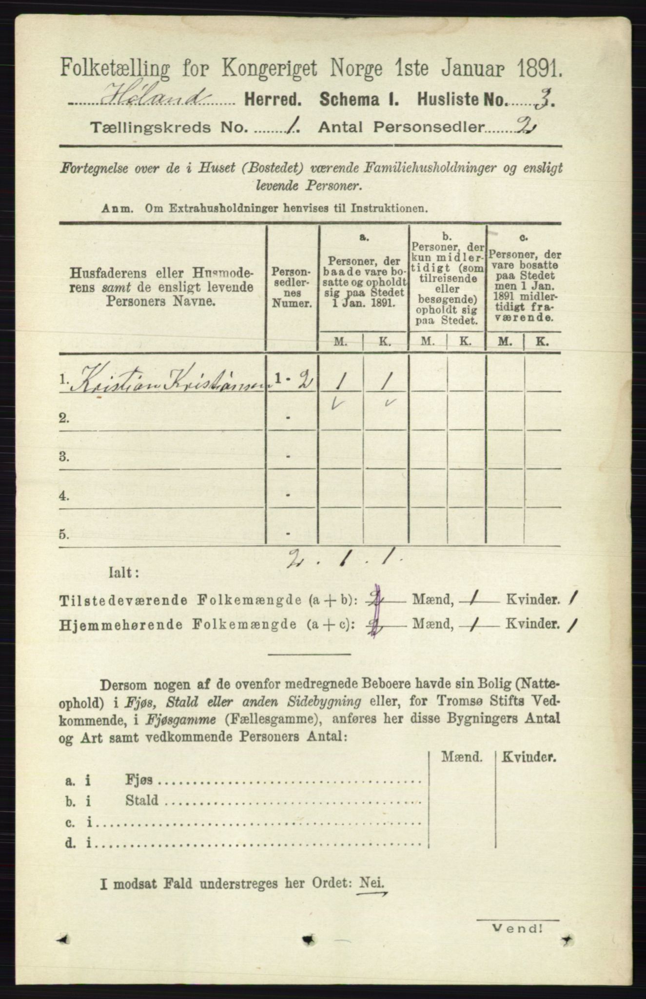 RA, 1891 census for 0221 Høland, 1891, p. 44